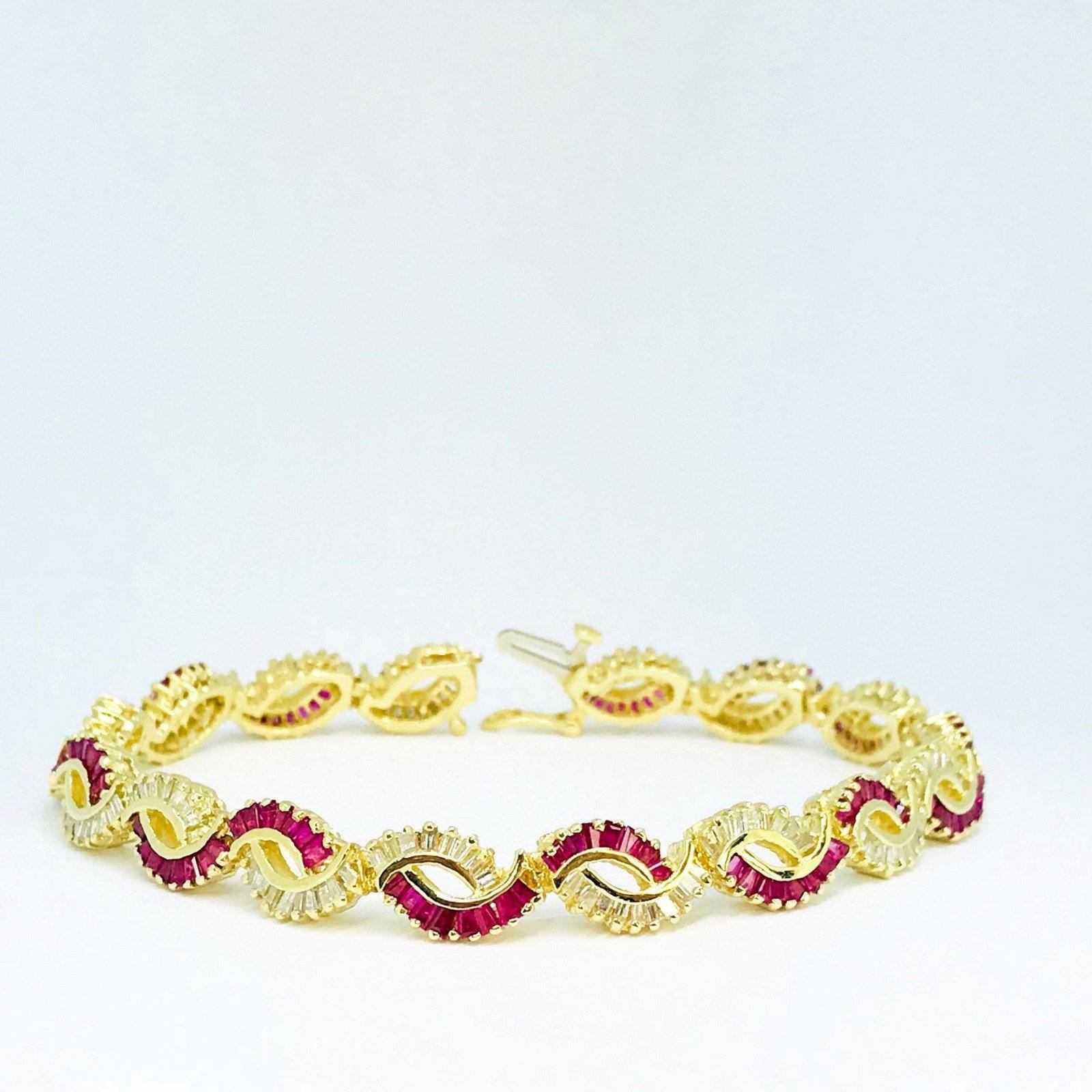 Ruby and Diamond Tennis Bracelet