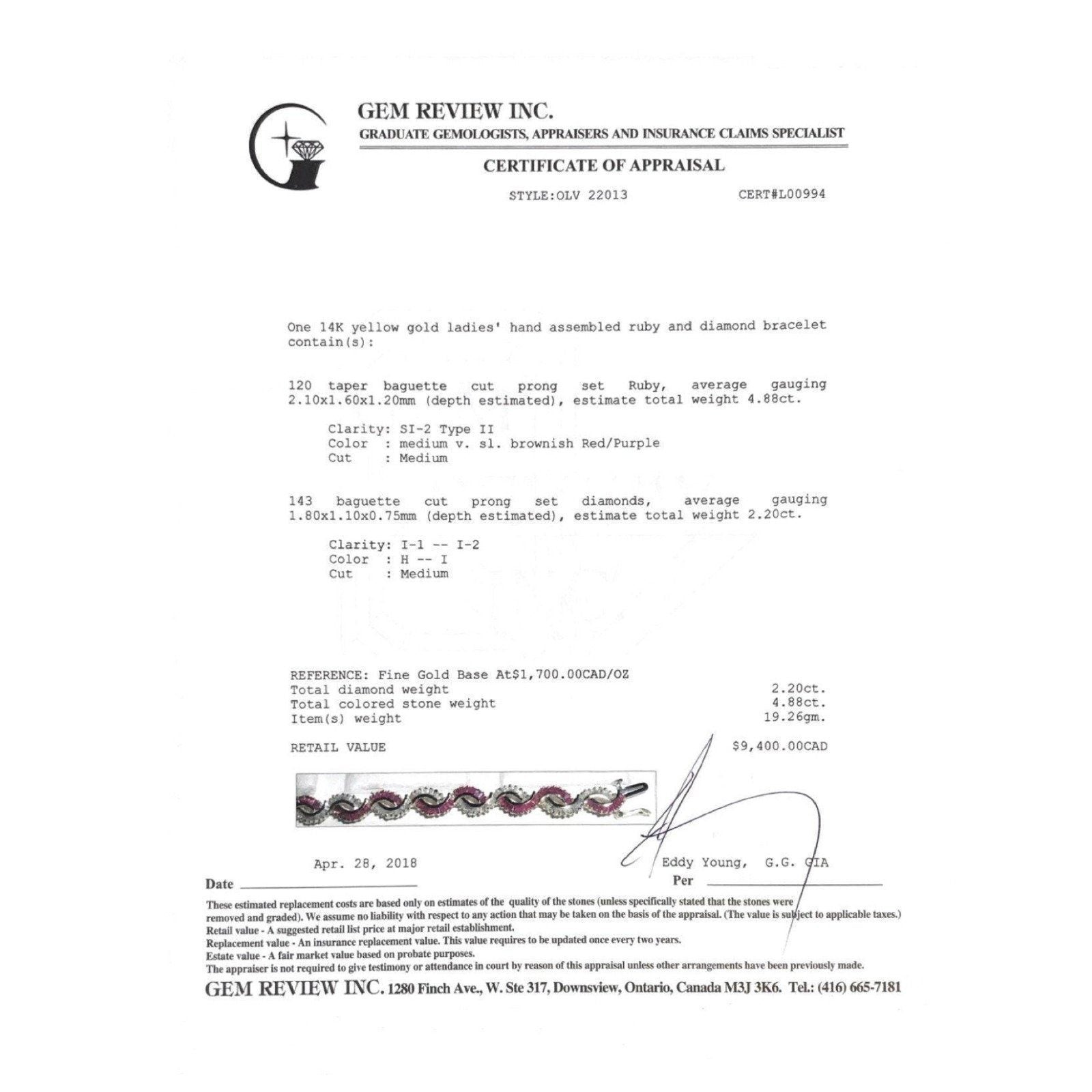 Ruby and Diamond Tennis Bracelet