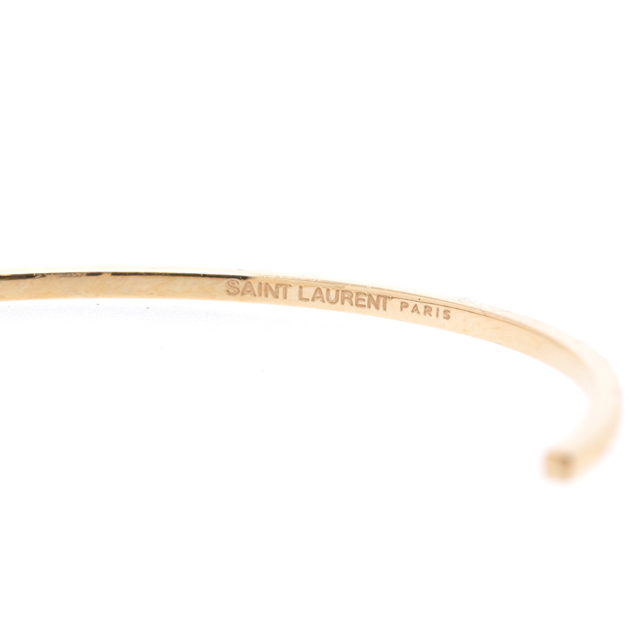 Saint Laurent 18k Gold Diamond Cuff Bracelet w/ Box