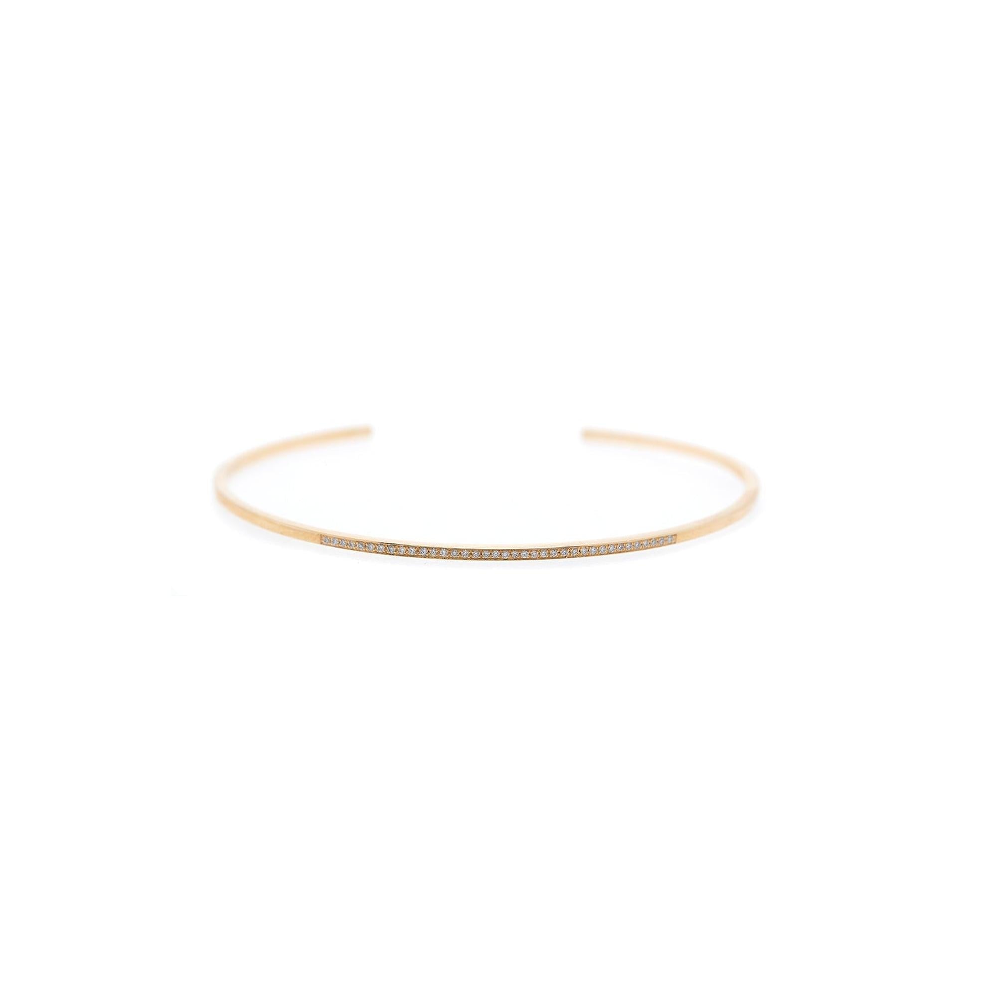 Saint Laurent 18k Gold Diamond Cuff Bracelet w/ Box