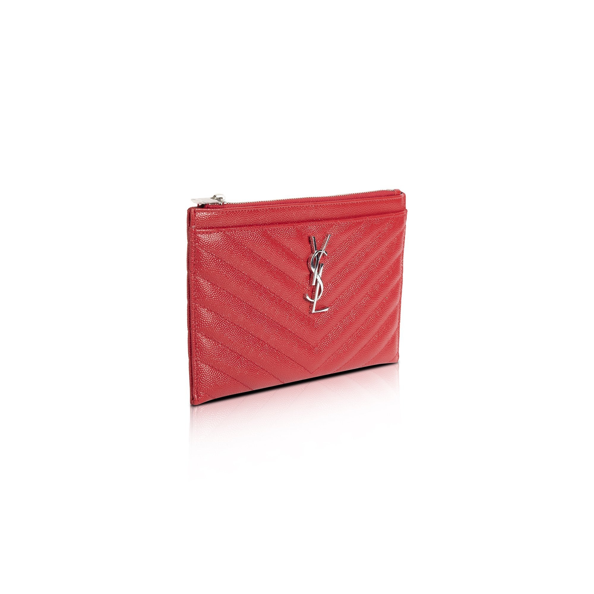 Saint Laurent 2019 Matelasse Monogram Bill Pouch w/ Box