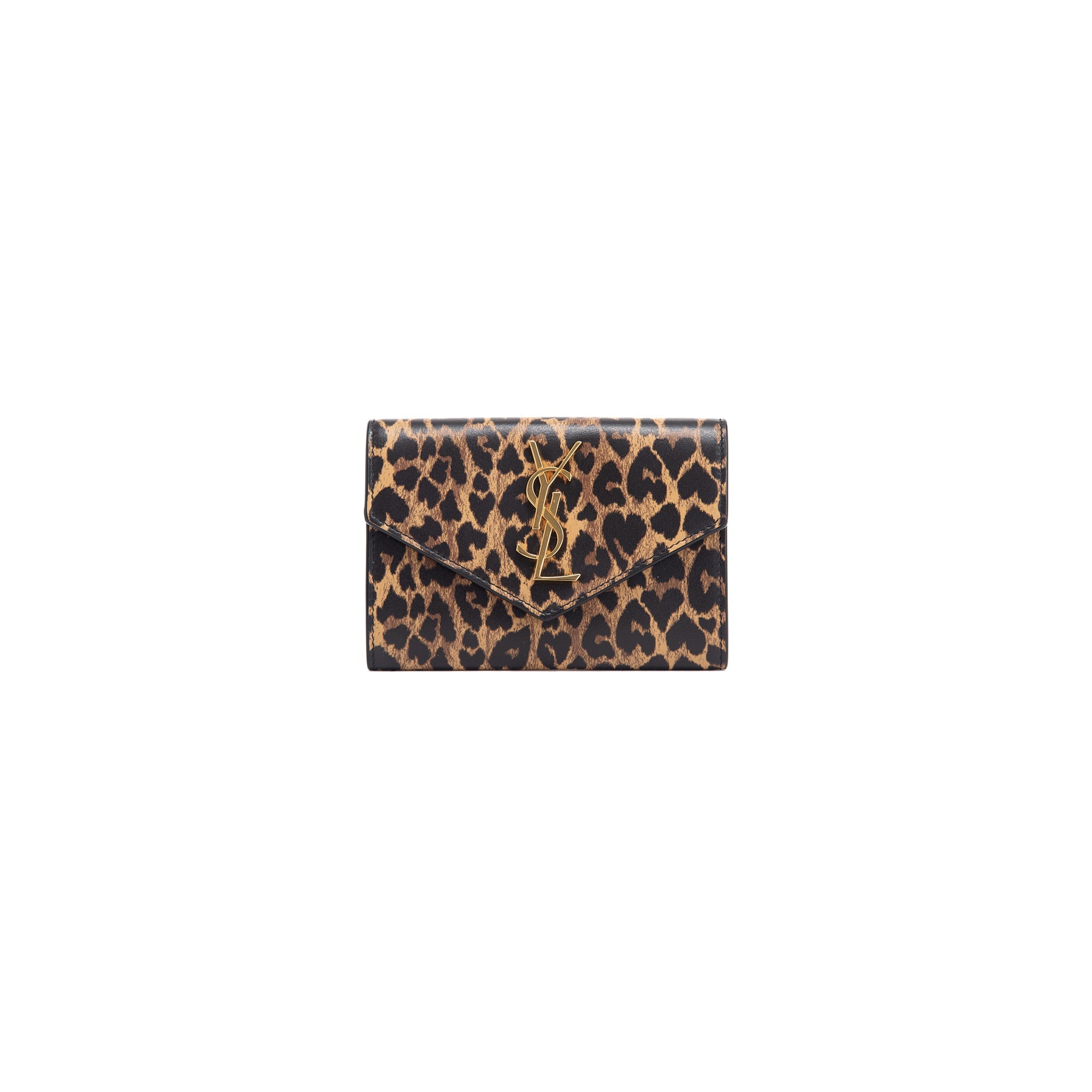 Saint Laurent 2020 Leopard Print Small Envelope Wallet w/ Box