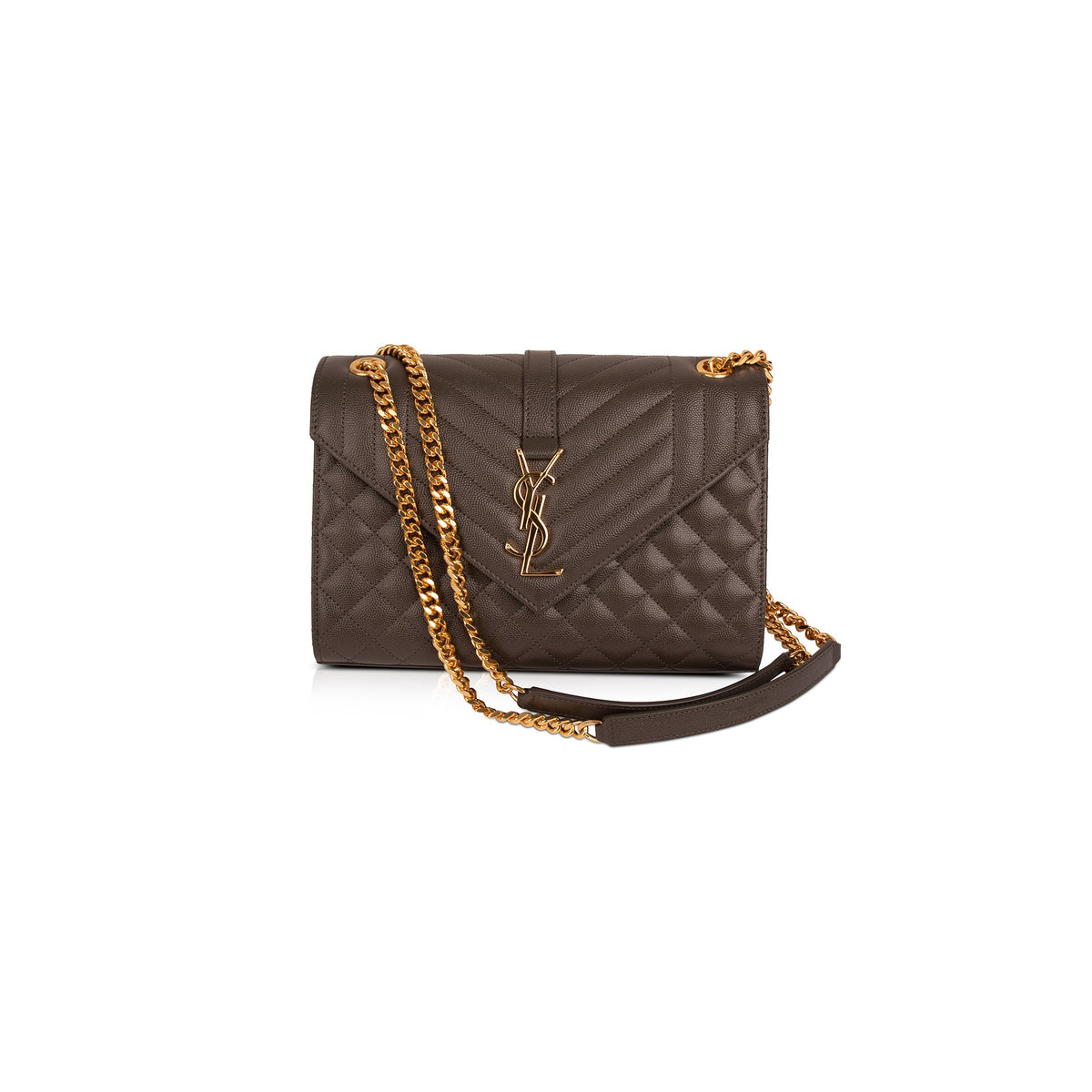 Saint Laurent 2021 Medium Monogram Matelasse Envelope Chain Bag w/ Box