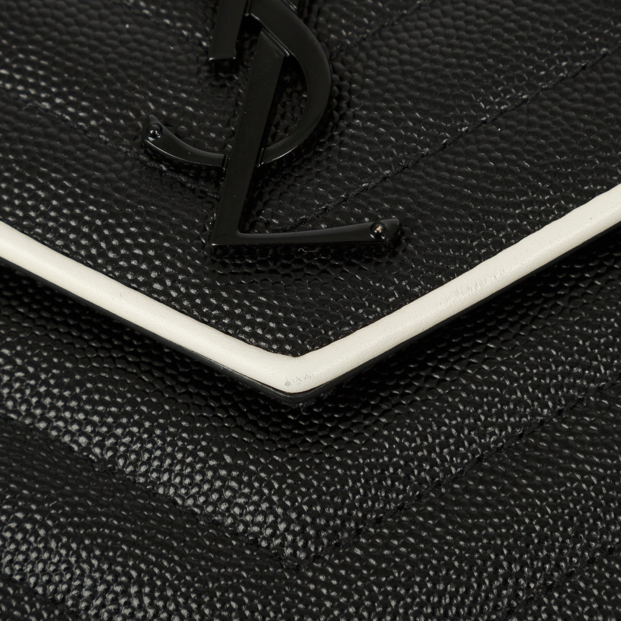 Saint Laurent Bicolour Cassandre Chain Wallet w/ Box