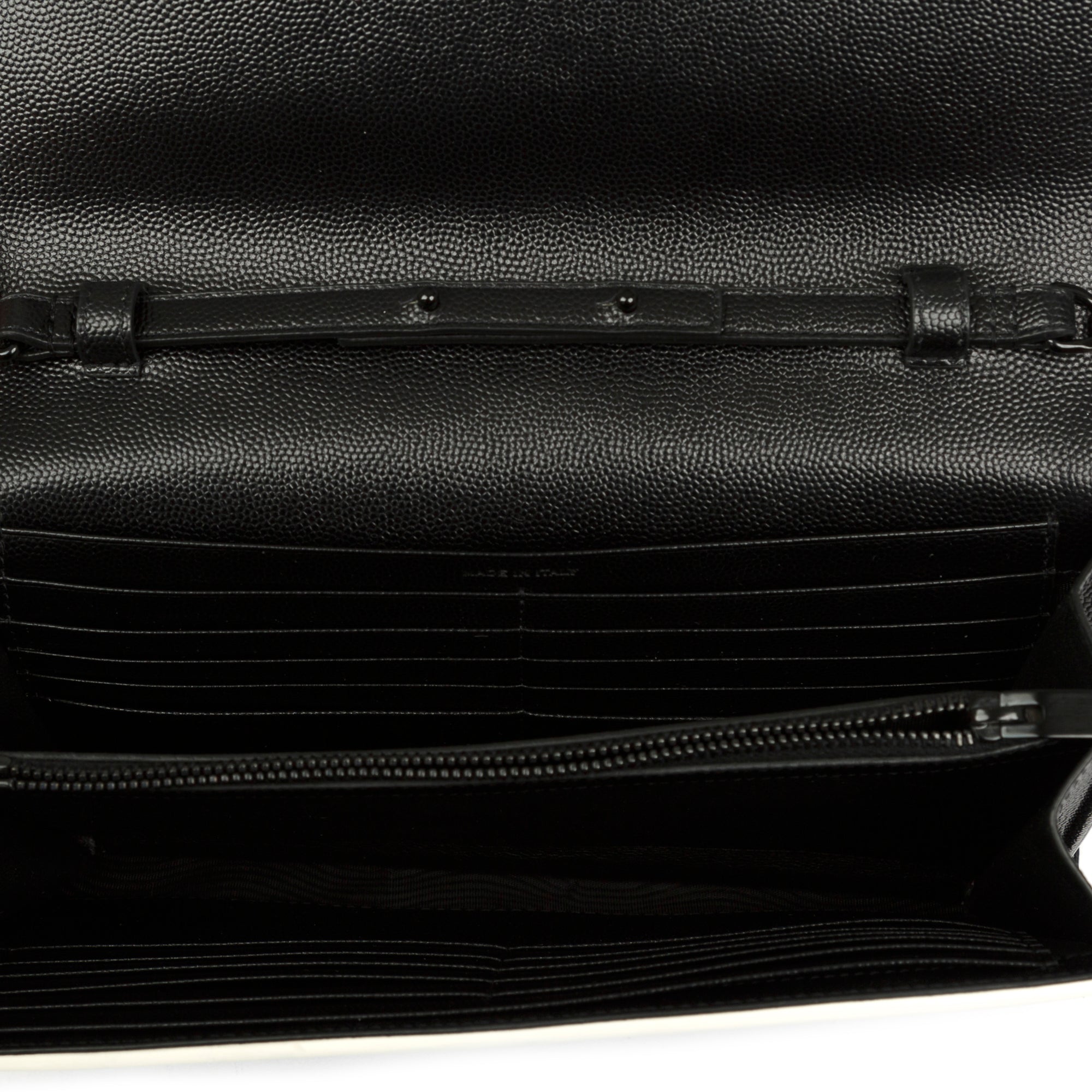 Saint Laurent Bicolour Cassandre Chain Wallet w/ Box