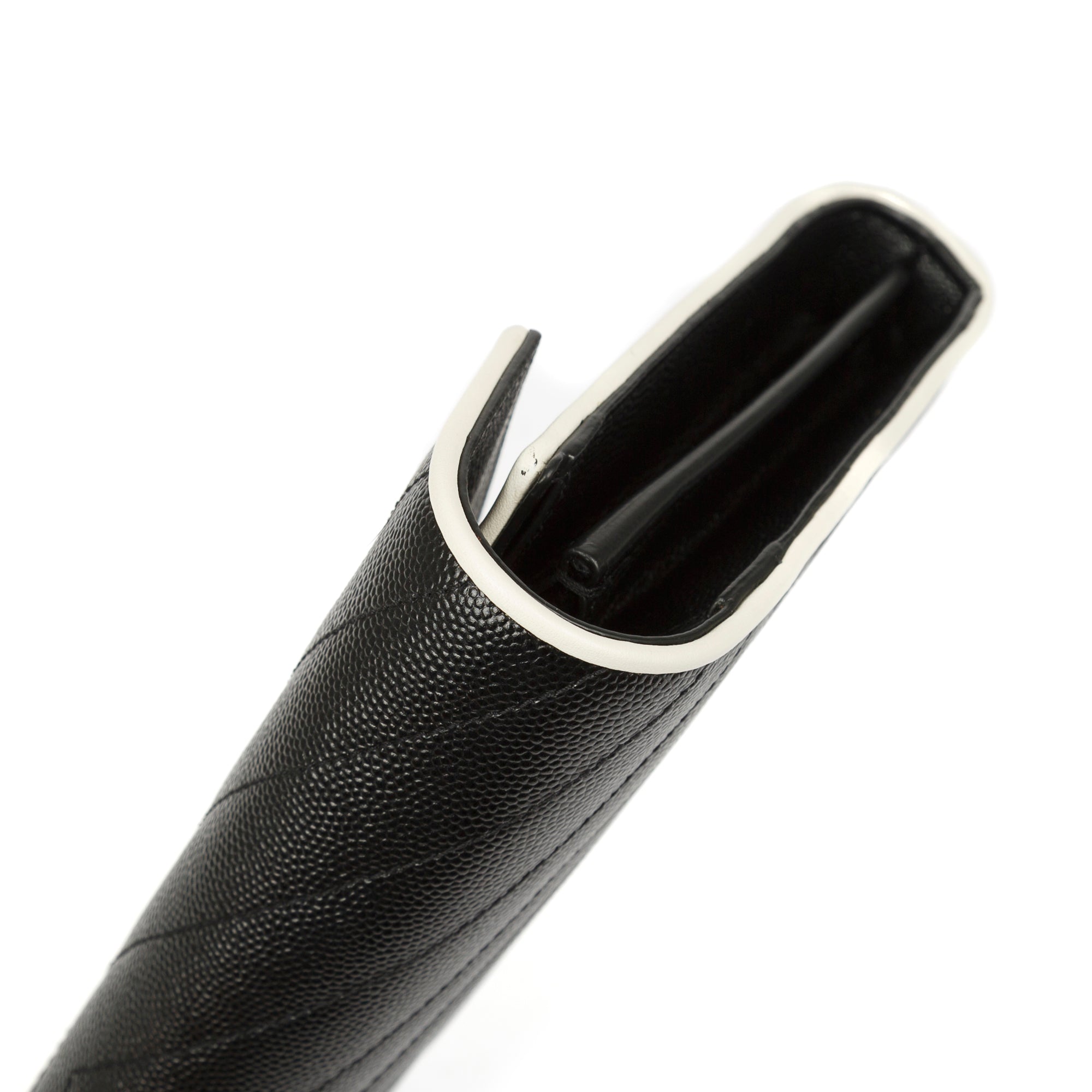 Saint Laurent Bicolour Cassandre Chain Wallet w/ Box