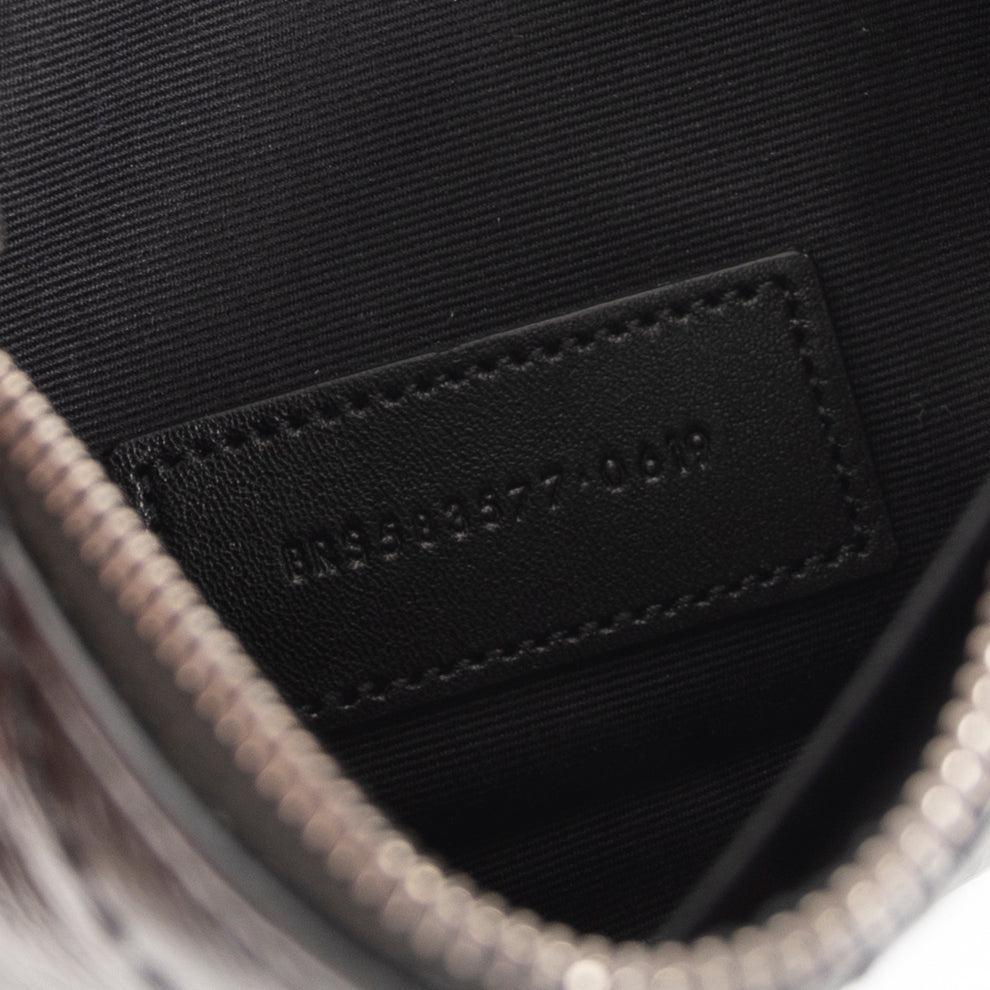 Saint Laurent Black Crinkled Calfskin Matelasse Leather Monogram Niki Bill Pouch