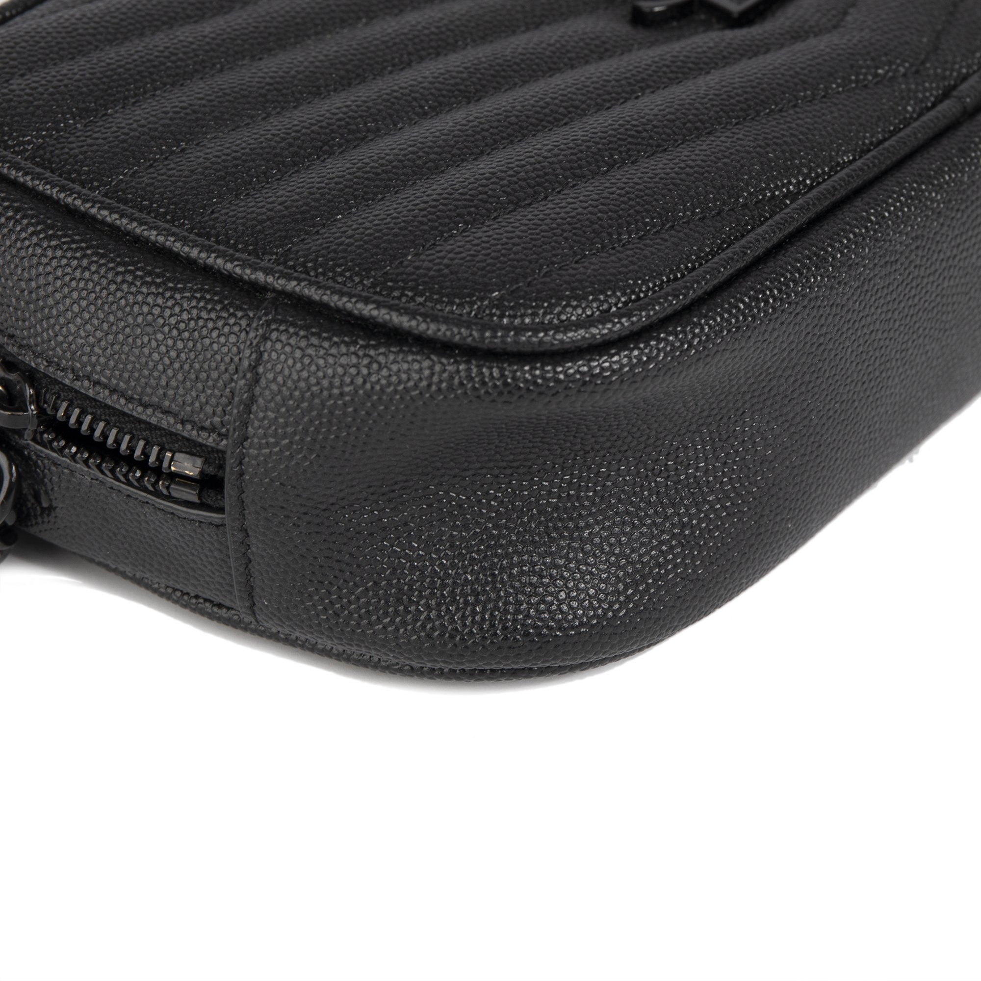 Saint Laurent Black Matelasse Lou Mini Crossbody Bag w/ Box