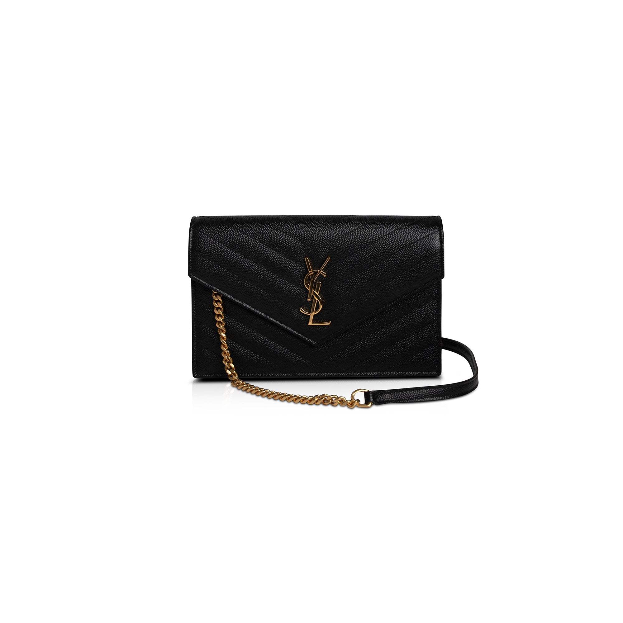 Saint Laurent Cassandre Envelope Chain Wallet w/ Box