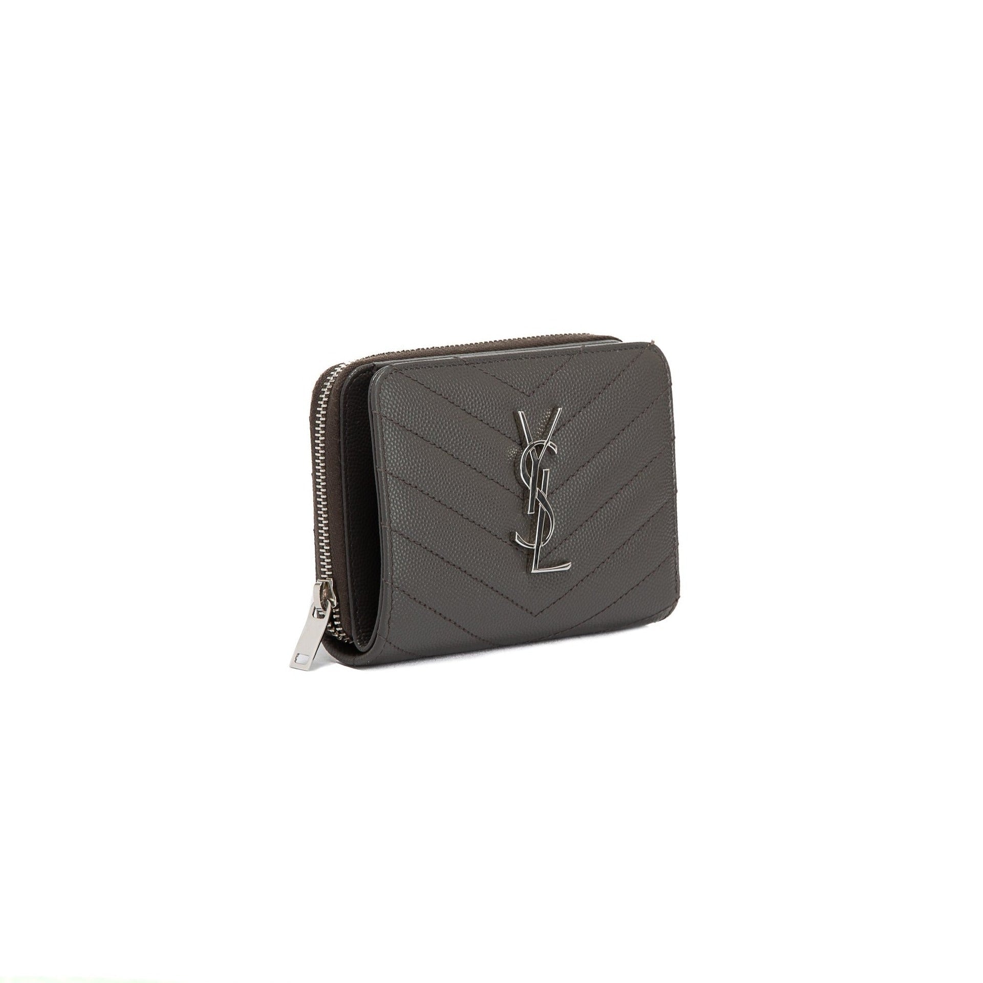 Saint Laurent Cassandre Matelasse Compact Zip Around Wallet