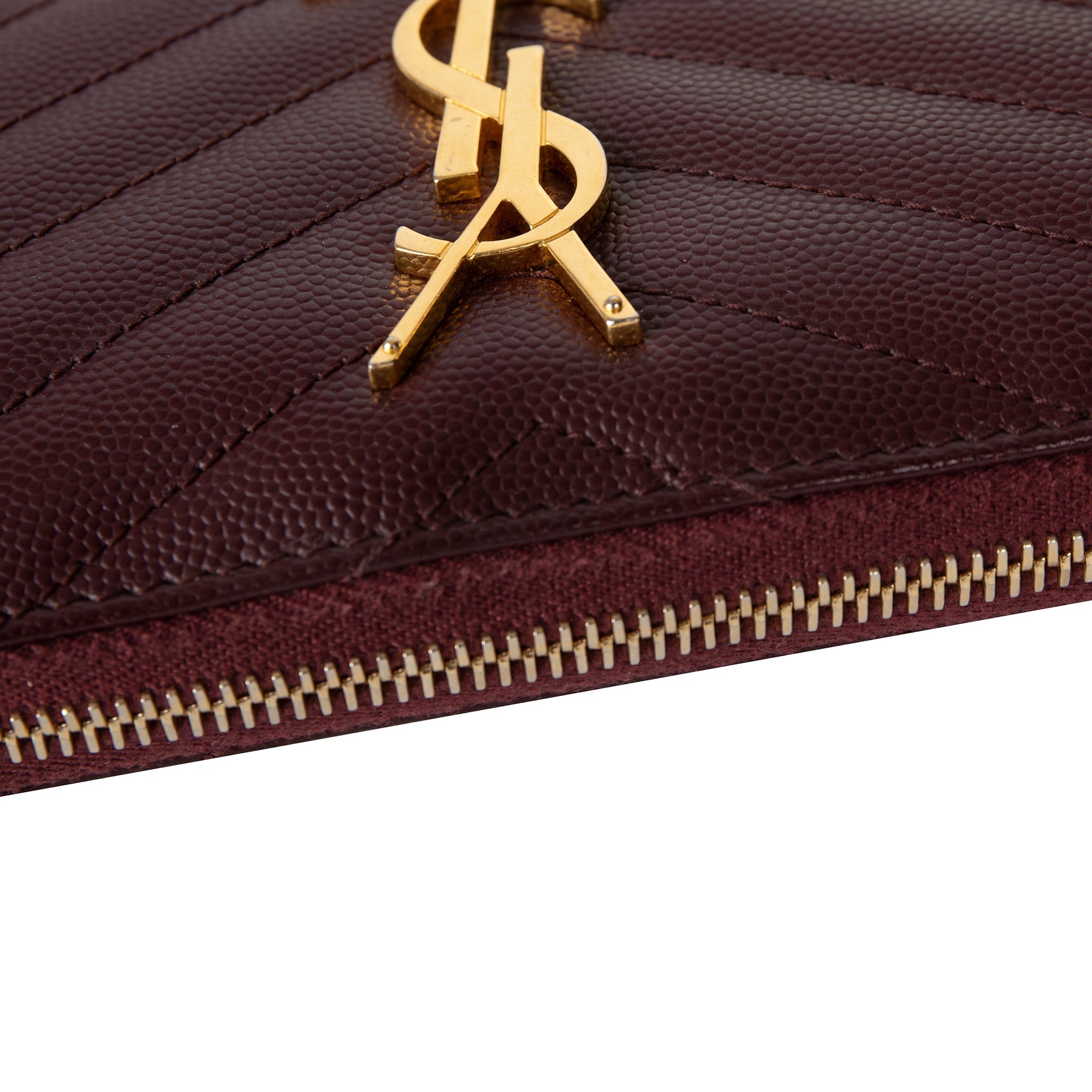 Saint Laurent Cassandre Matelasse Zip Around Leather Wallet