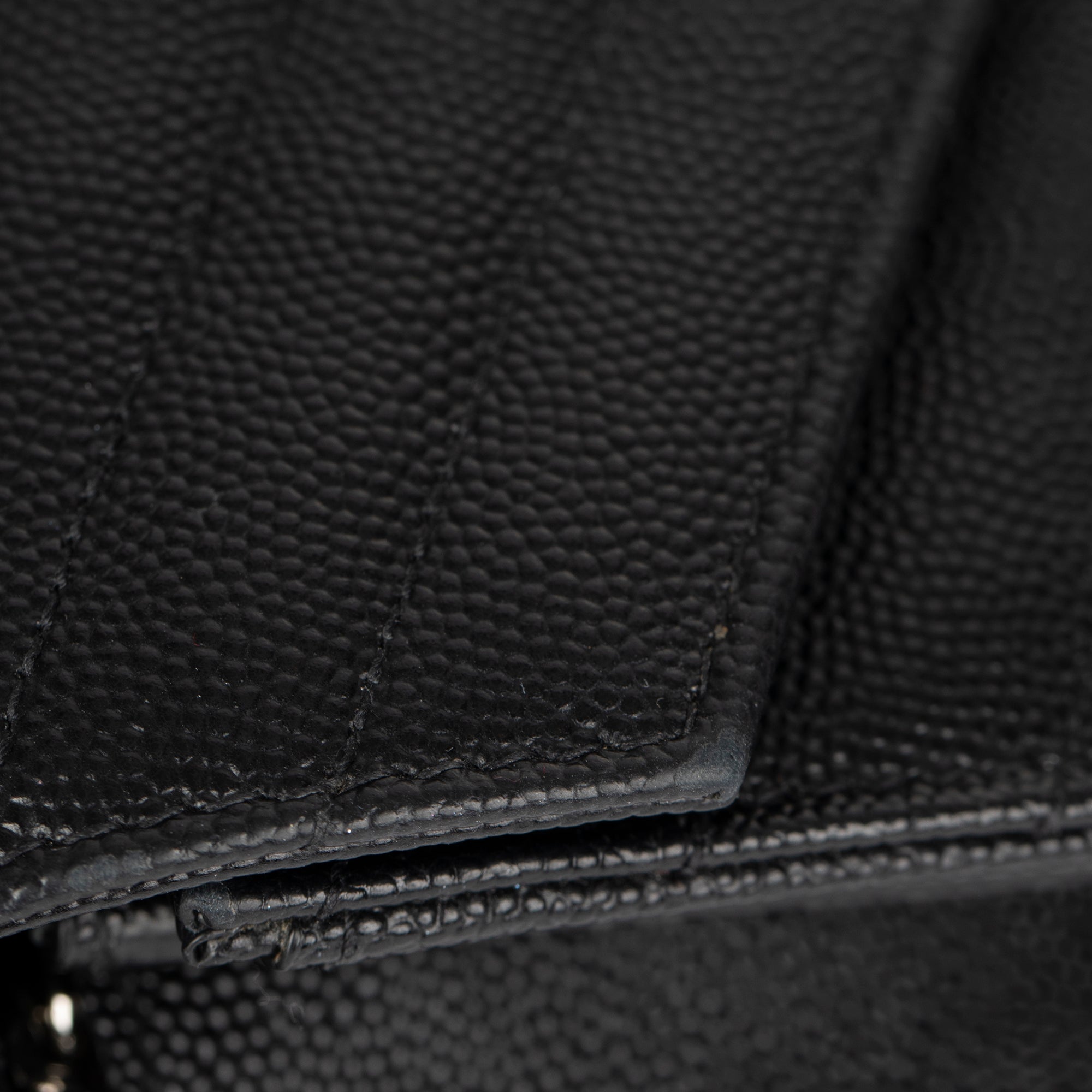 Saint Laurent Chevron Leather Cassandre Chain Wallet