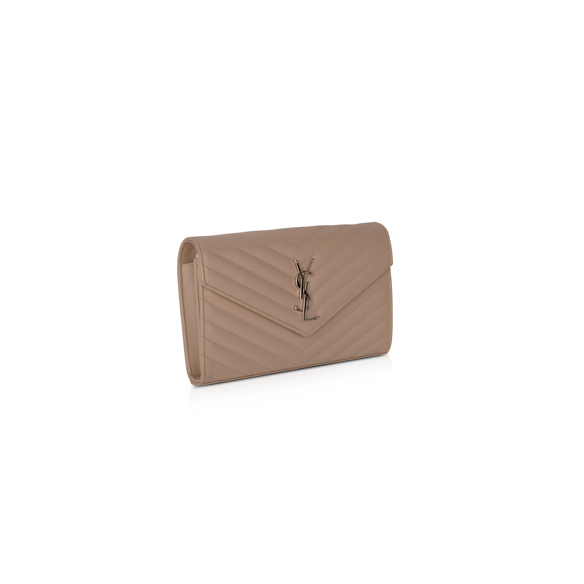 Saint Laurent Classic Monogram Envelope Chain Wallet w/ Box