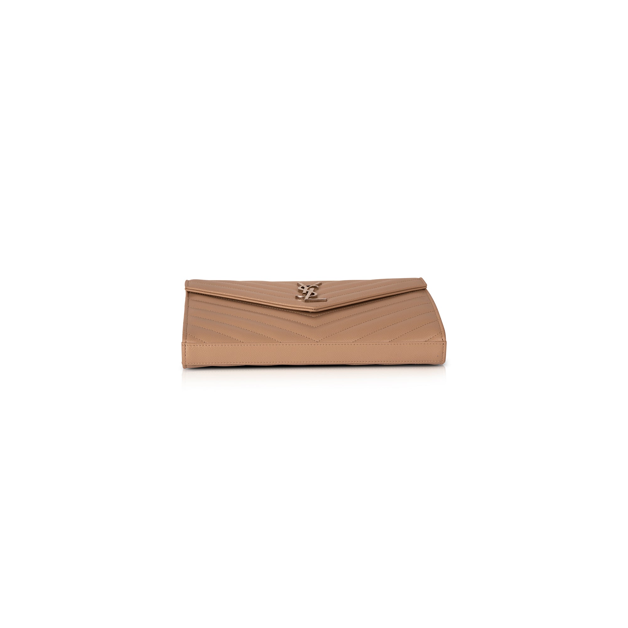 Saint Laurent Classic Monogram Envelope Chain Wallet w/ Box