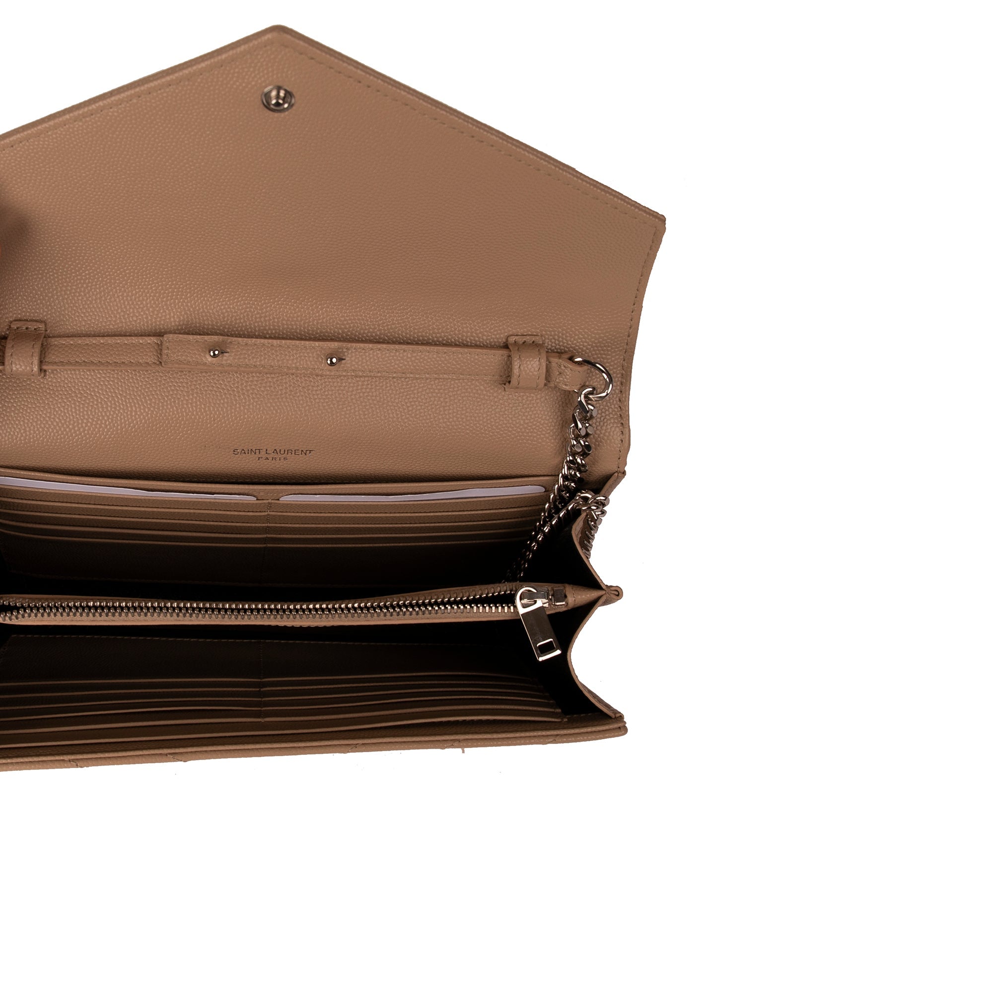 Saint Laurent Classic Monogram Envelope Chain Wallet w/ Box