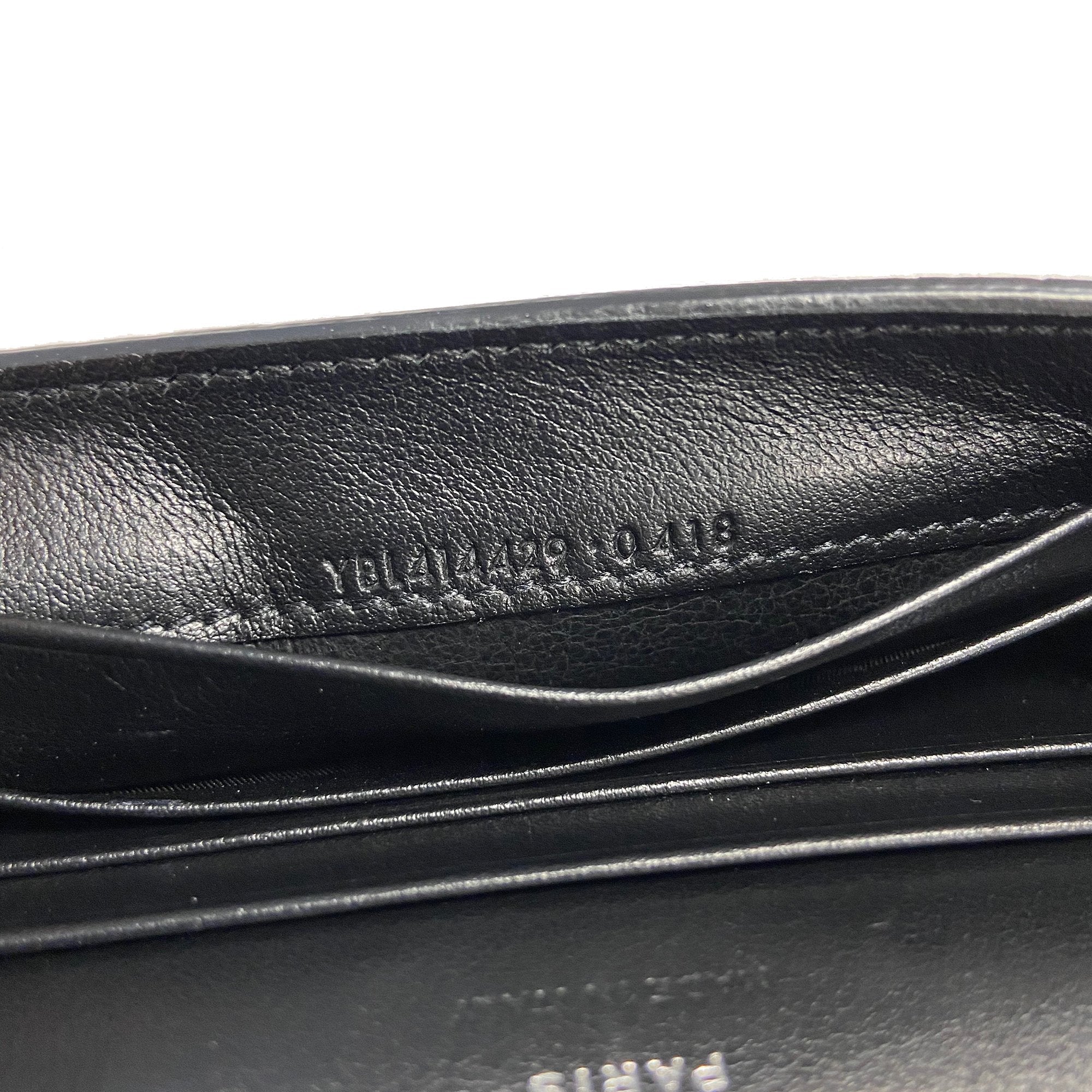 Saint Laurent Croc Embossed Small Envelope Wallet