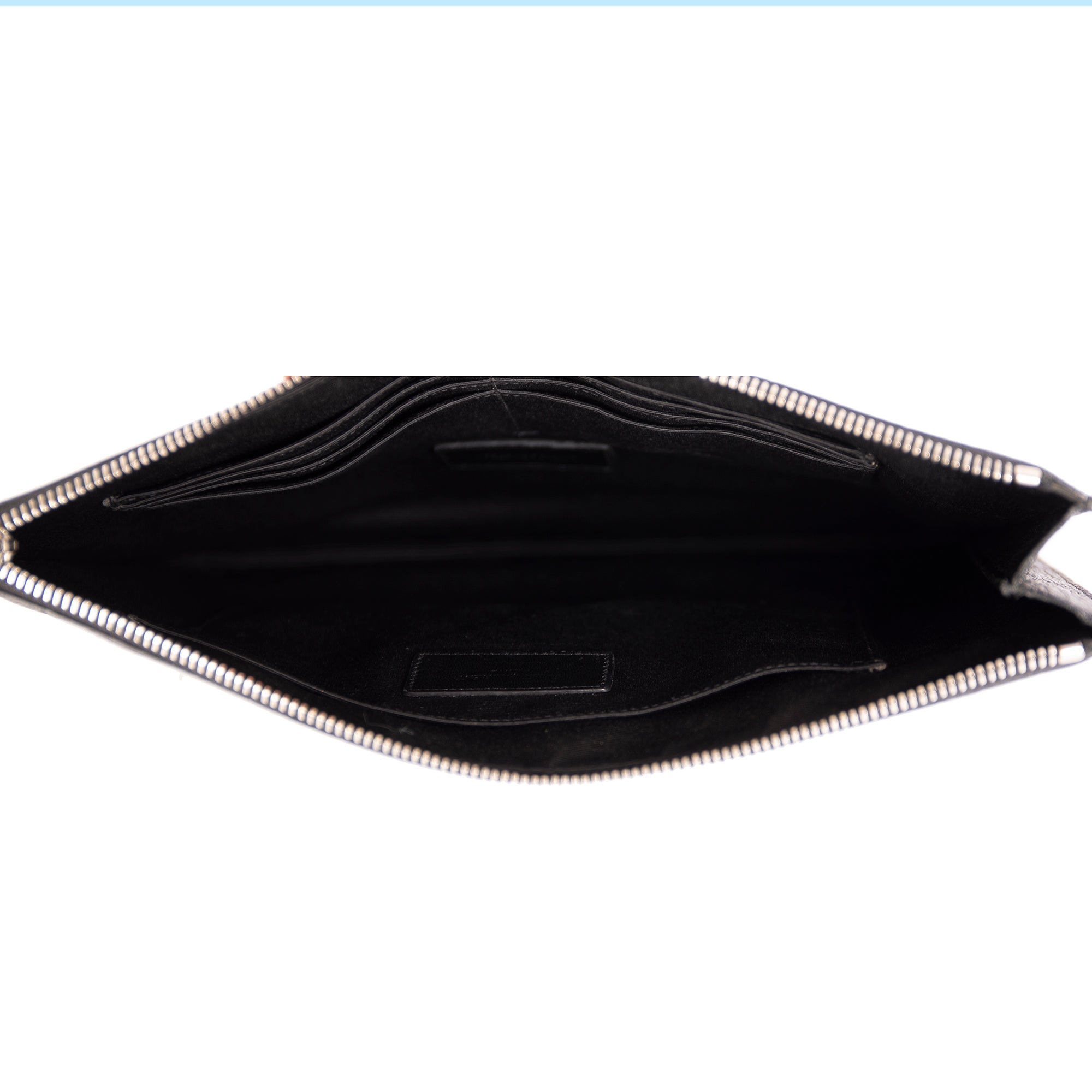 Saint Laurent Crocodile Embossed Zip Tablet Holder