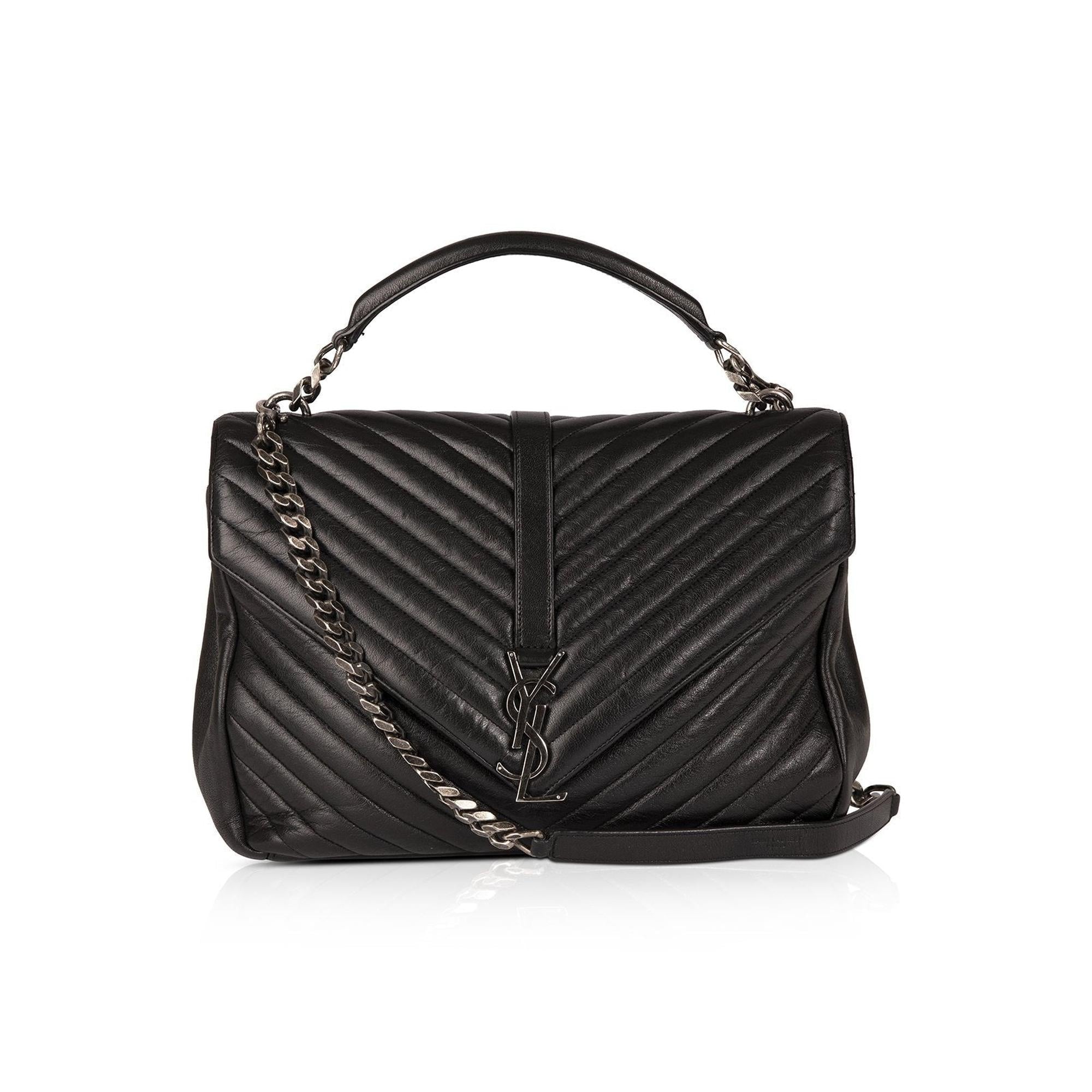 Saint Laurent Large Chevron College Bag