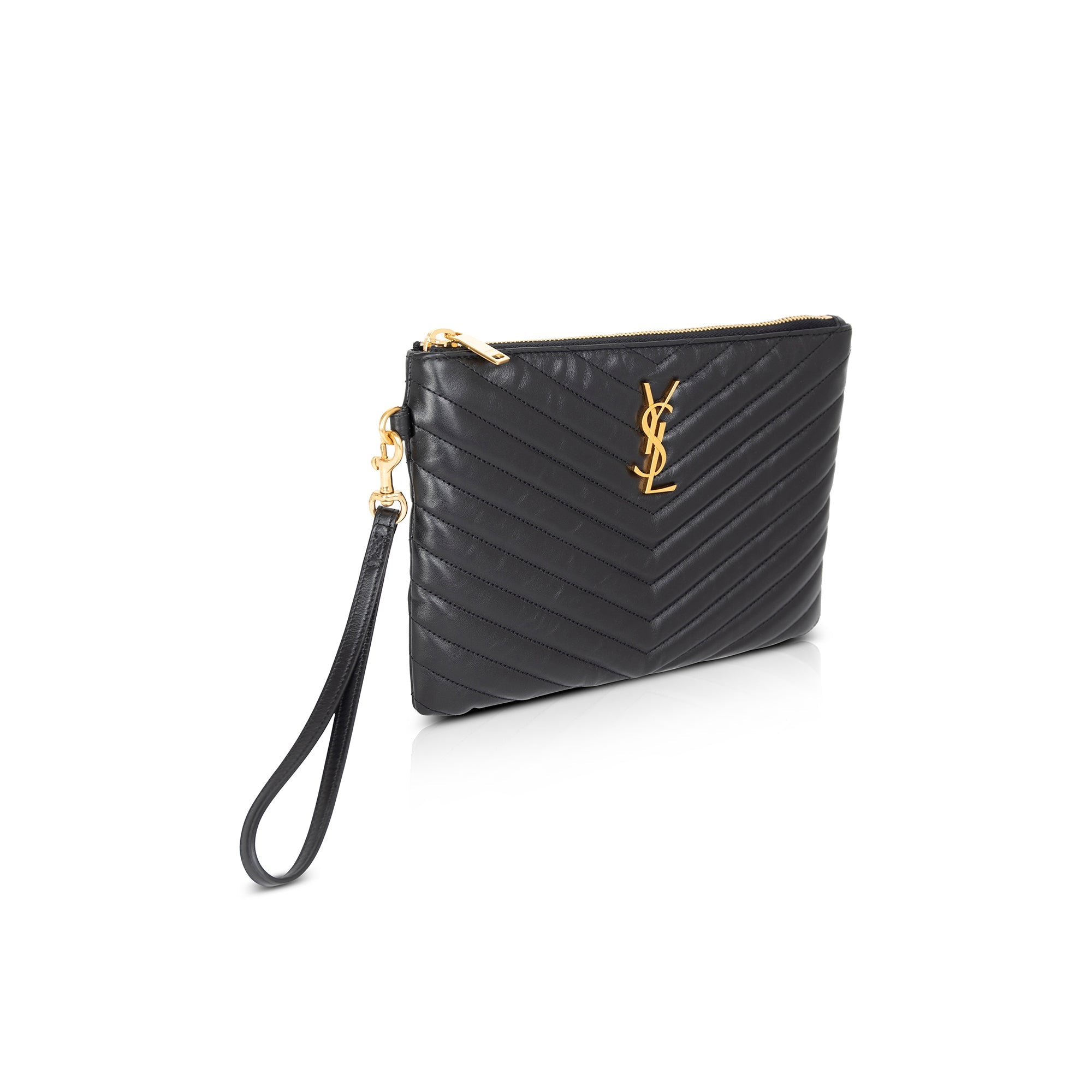 Saint Laurent Matelasse Cassandre Wrist Pouch w/ Box