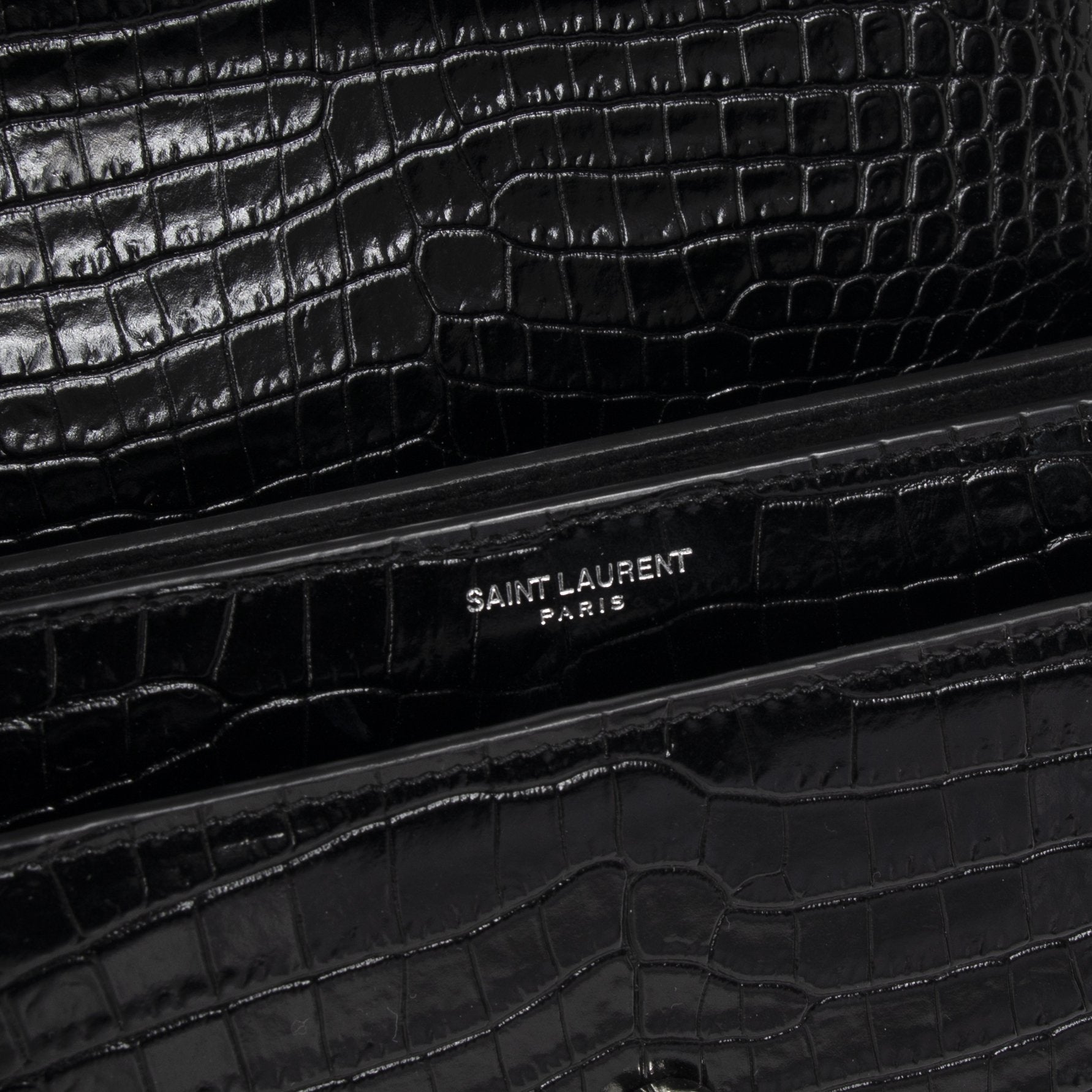 Saint Laurent Medium Crocodile Embossed Sunset Bag
