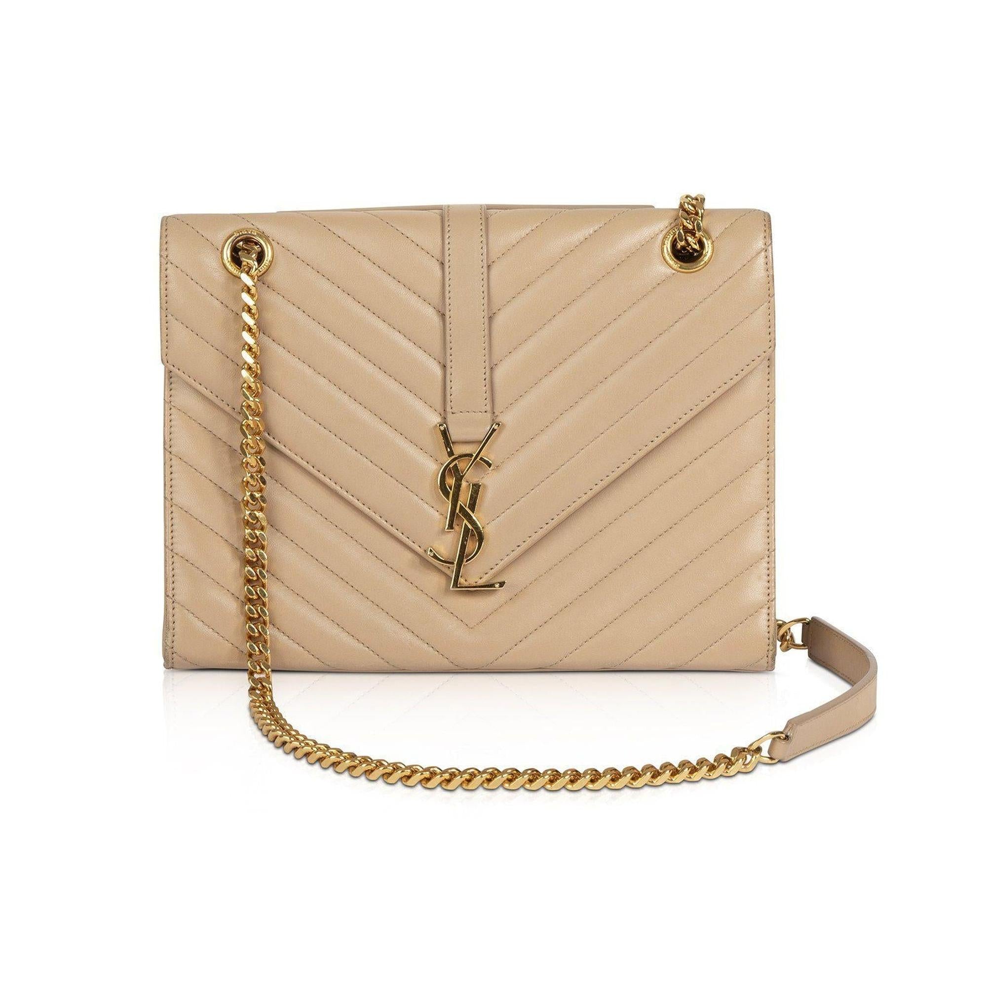 Saint Laurent Medium Monogram Envelope Chain Bag w/ Box