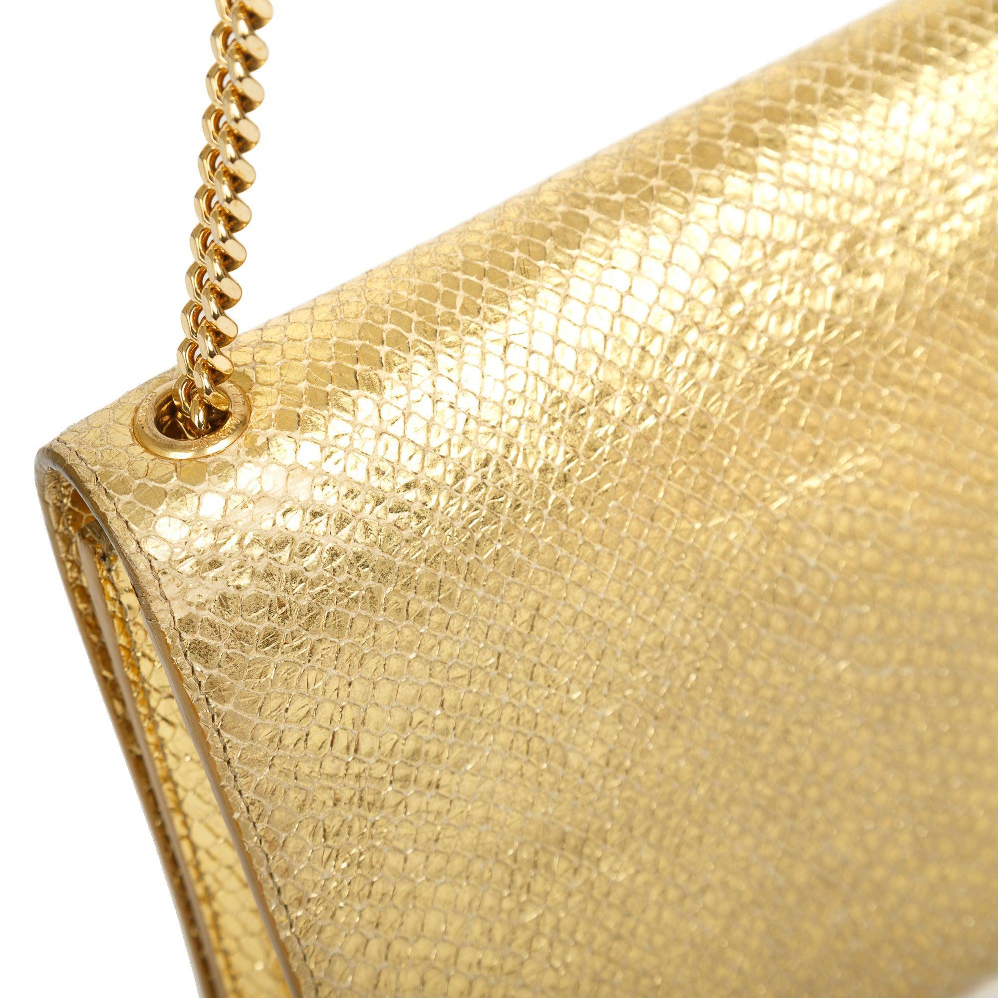 Saint Laurent Medium Python-Embossed Kate Monogram Tassel Bag w/ Box