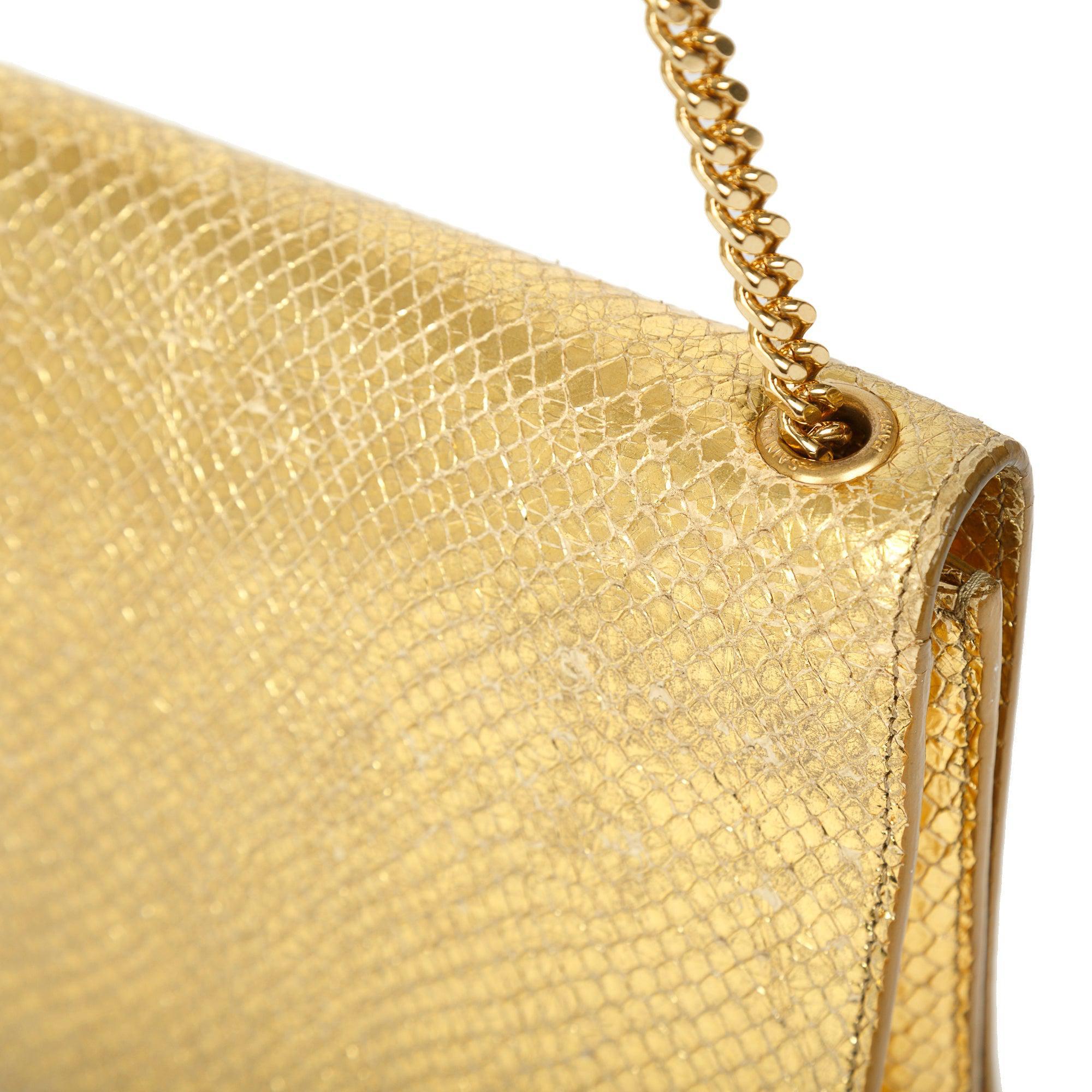 Saint Laurent Medium Python-Embossed Kate Monogram Tassel Bag w/ Box