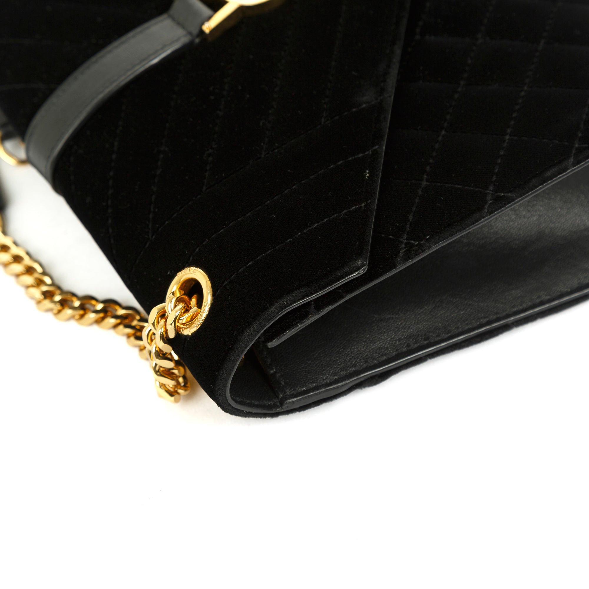 Saint Laurent Medium Velvet Mix Matelasse Envelope Chain Bag