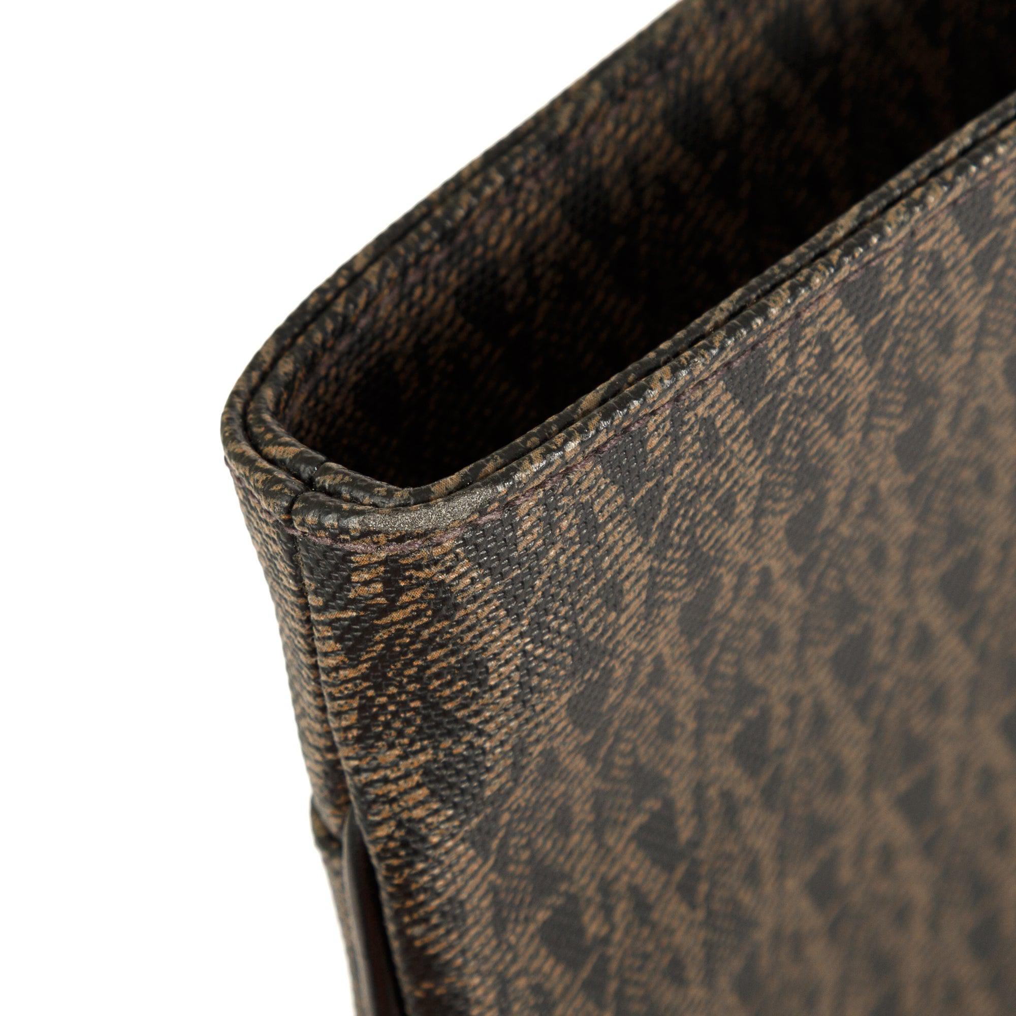 Saint Laurent Monogram Canvas Flat Messenger Bag