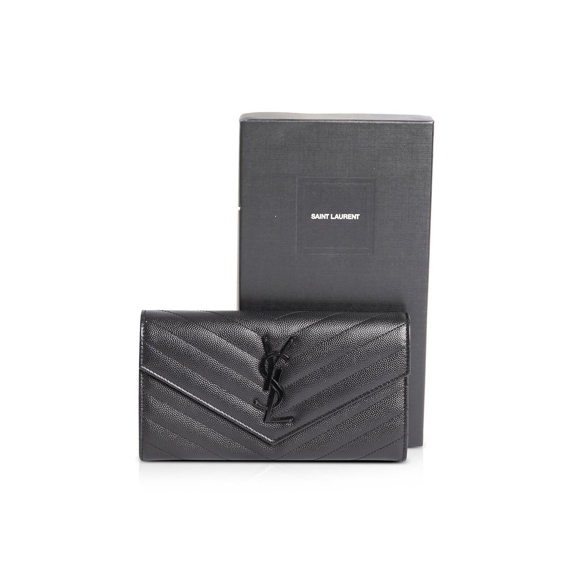 Saint Laurent Monogram Cassandre Envelope Wallet w/ Box