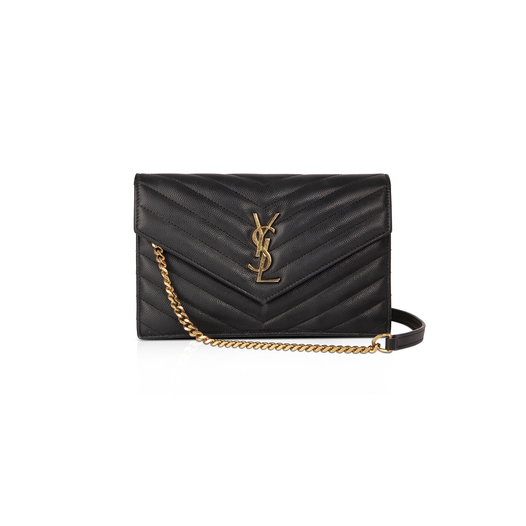 Saint Laurent Monogram Matelasse Envelope Chain Wallet w/ Box