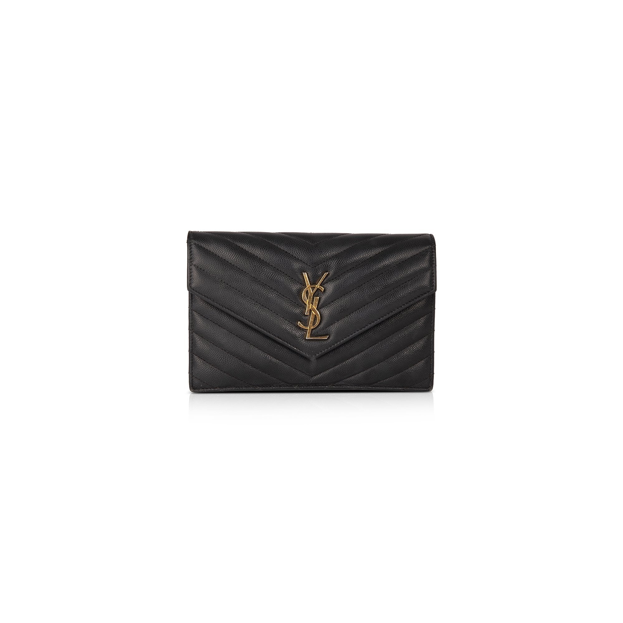 Saint Laurent Monogram Matelasse Envelope Chain Wallet w/ Box
