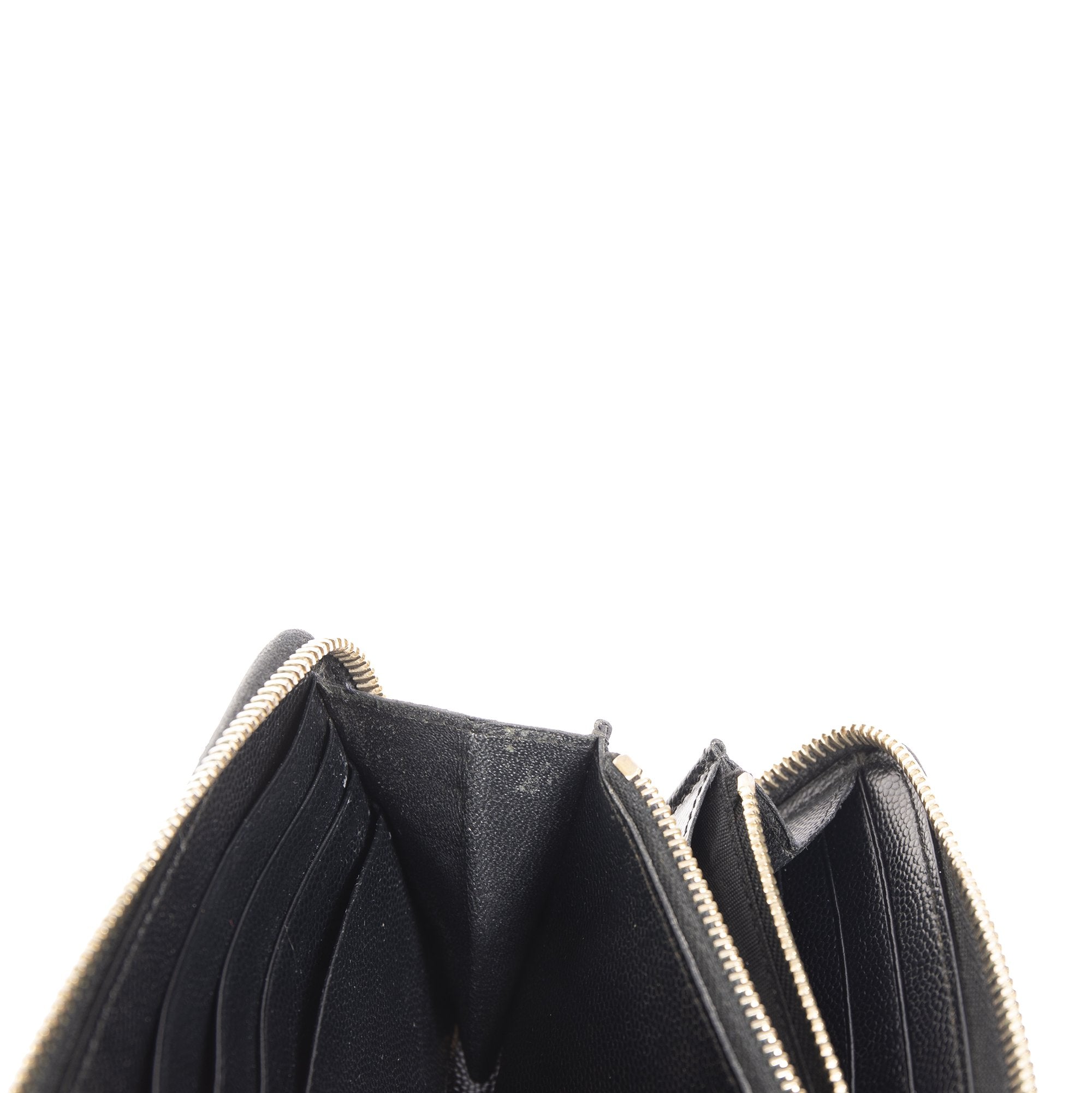 Saint Laurent Monogram Zip-Up Leather Wallet w/Box