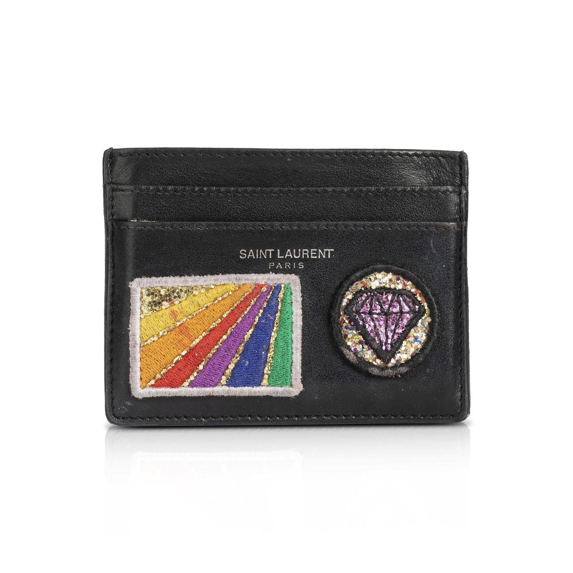 Saint Laurent Patch Leather Card Holder