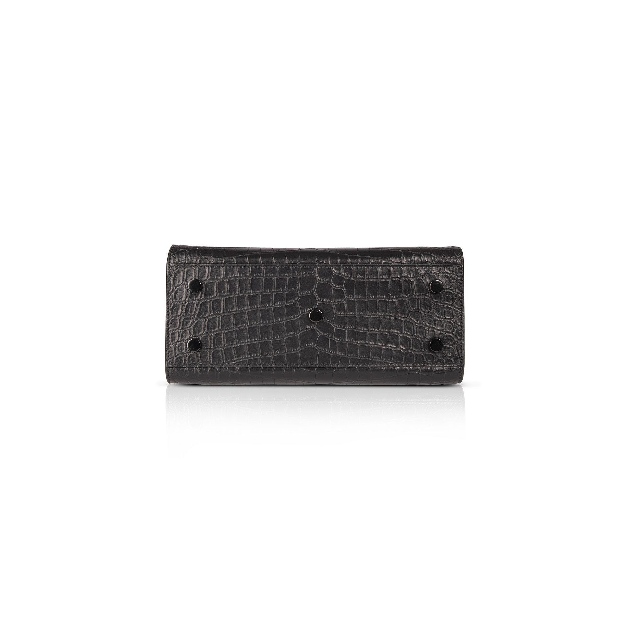 Saint Laurent Small Embossed Croc Monogram Cabas Bag