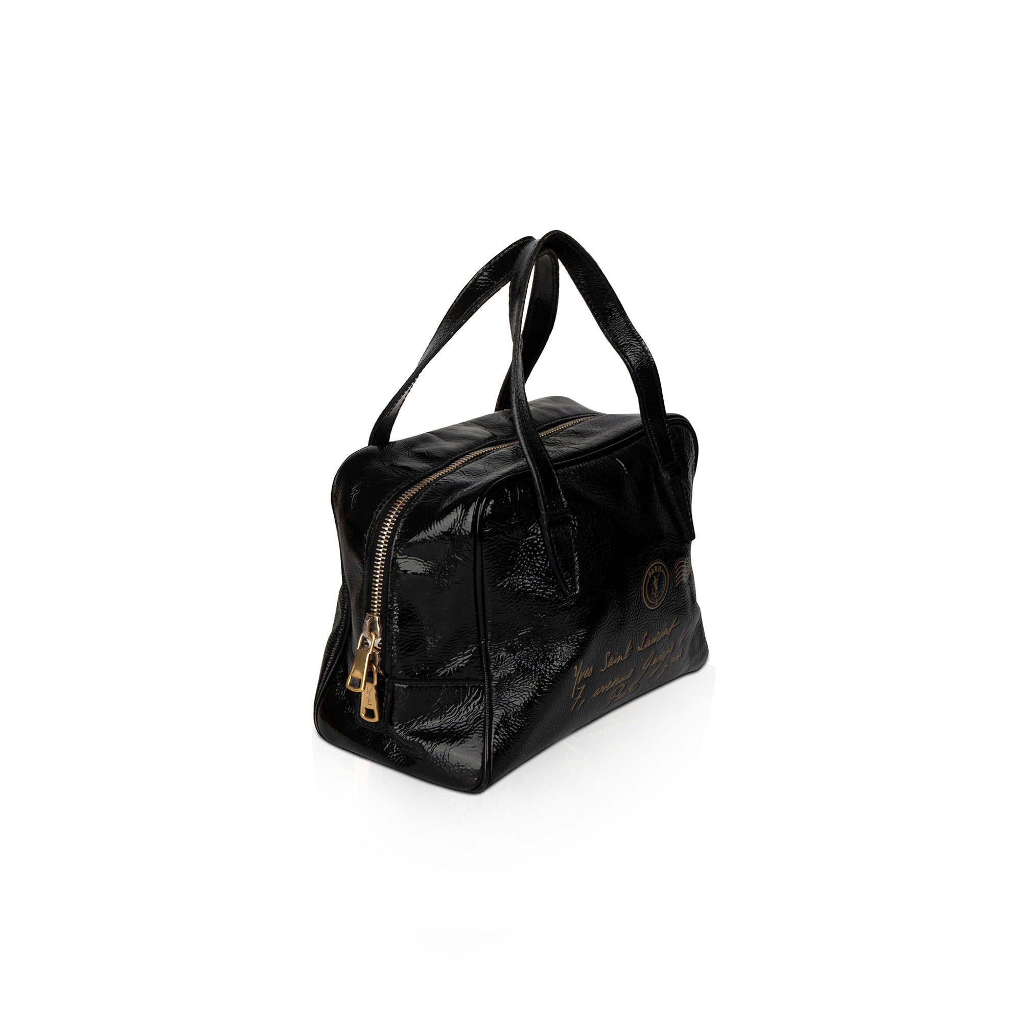 Saint Laurent Y Mail Patent Leather Handle Bag