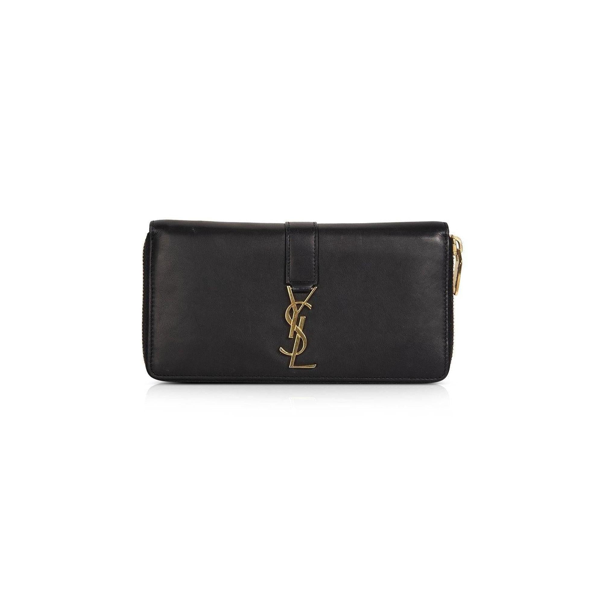 Saint Laurent YSL Line Zip Around Wallet