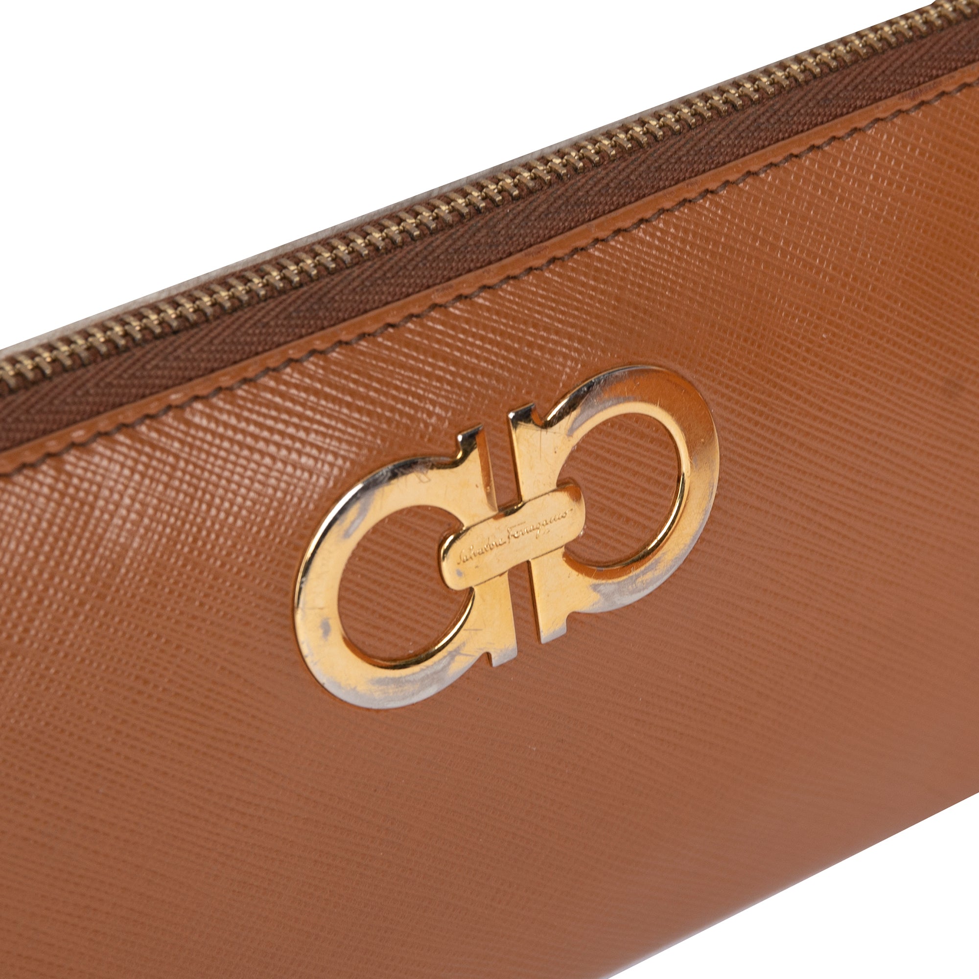 Salvatore Ferragamo Double Gancio Zip-Around Wallet