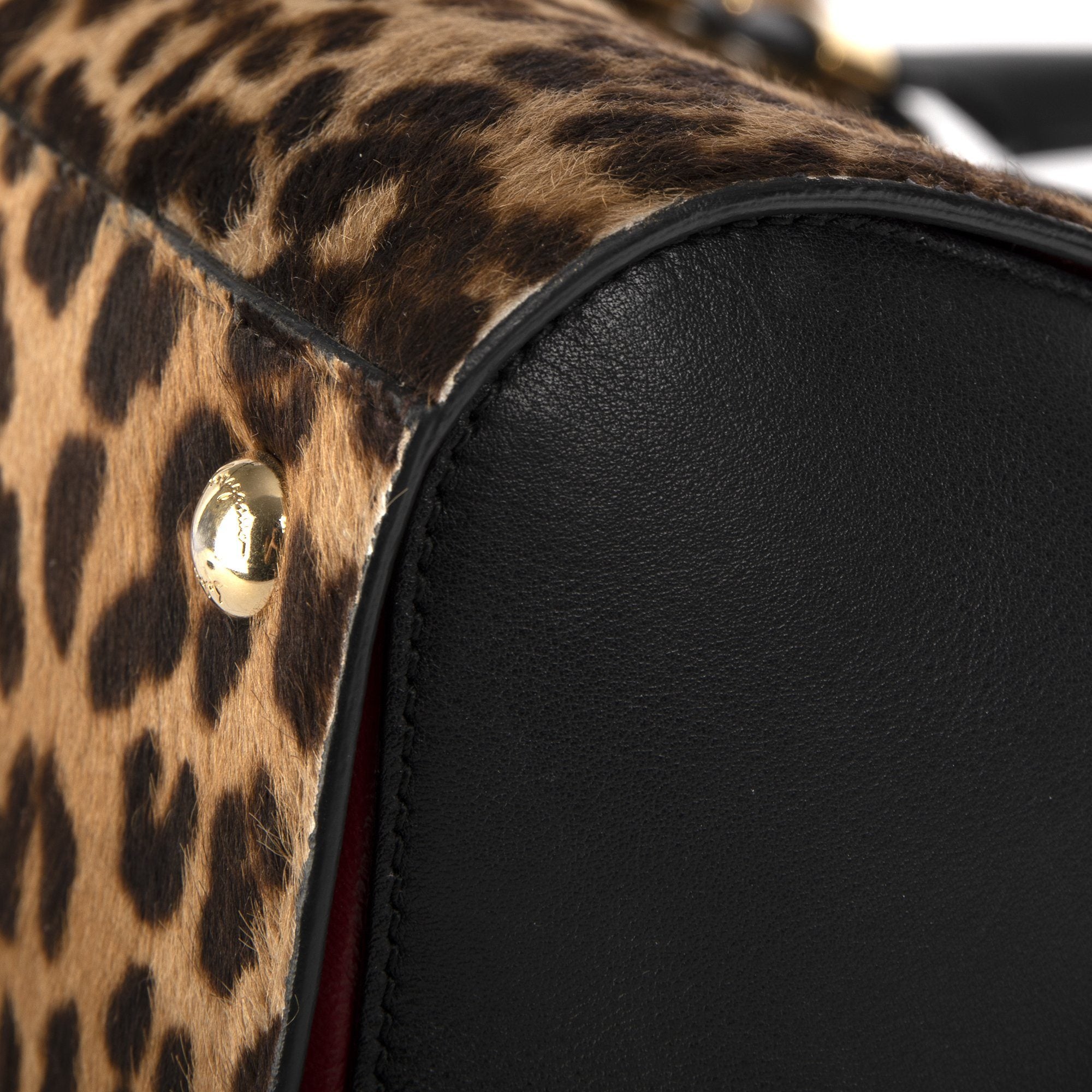 Salvatore Ferragamo Leopard Print Pony Hair Emmy Tote