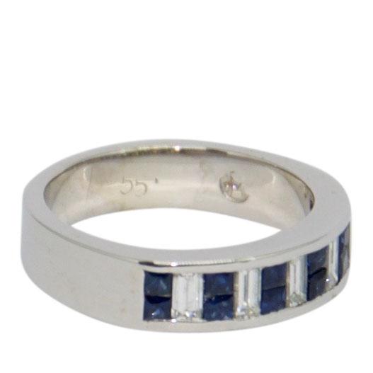 Sapphire and Diamond Band Ring