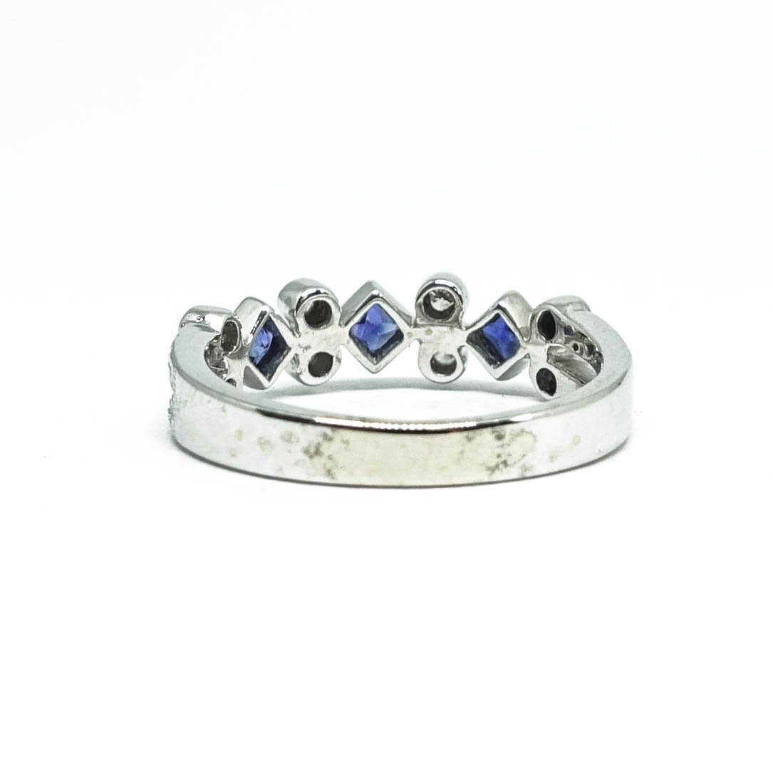 Sapphire and Diamond Band Ring