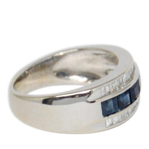Sapphire and Diamond Band Ring