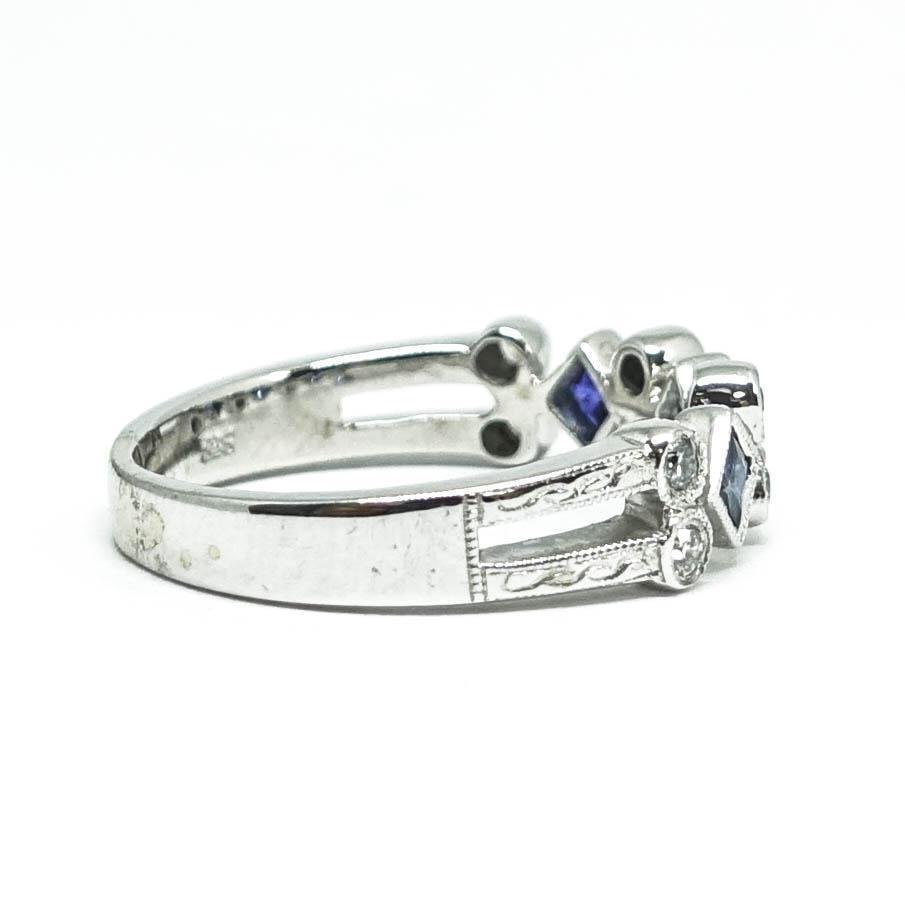 Sapphire and Diamond Band Ring