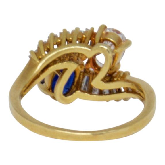 Sapphire and Diamond Cocktail Ring