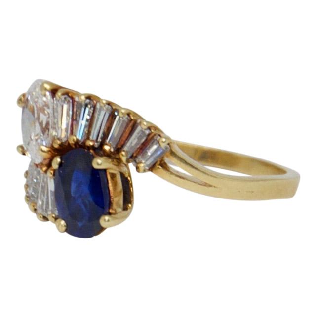 Sapphire and Diamond Cocktail Ring