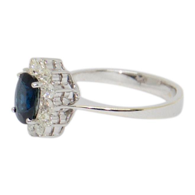 Sapphire and Diamond Cocktail Ring