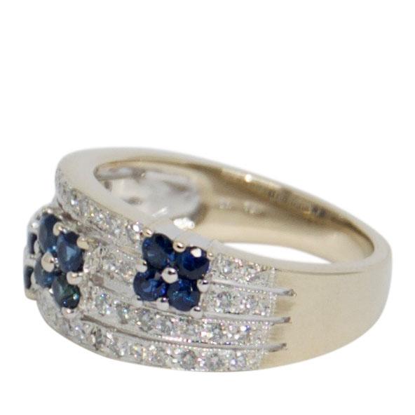 Sapphire and Diamond Cocktail Ring
