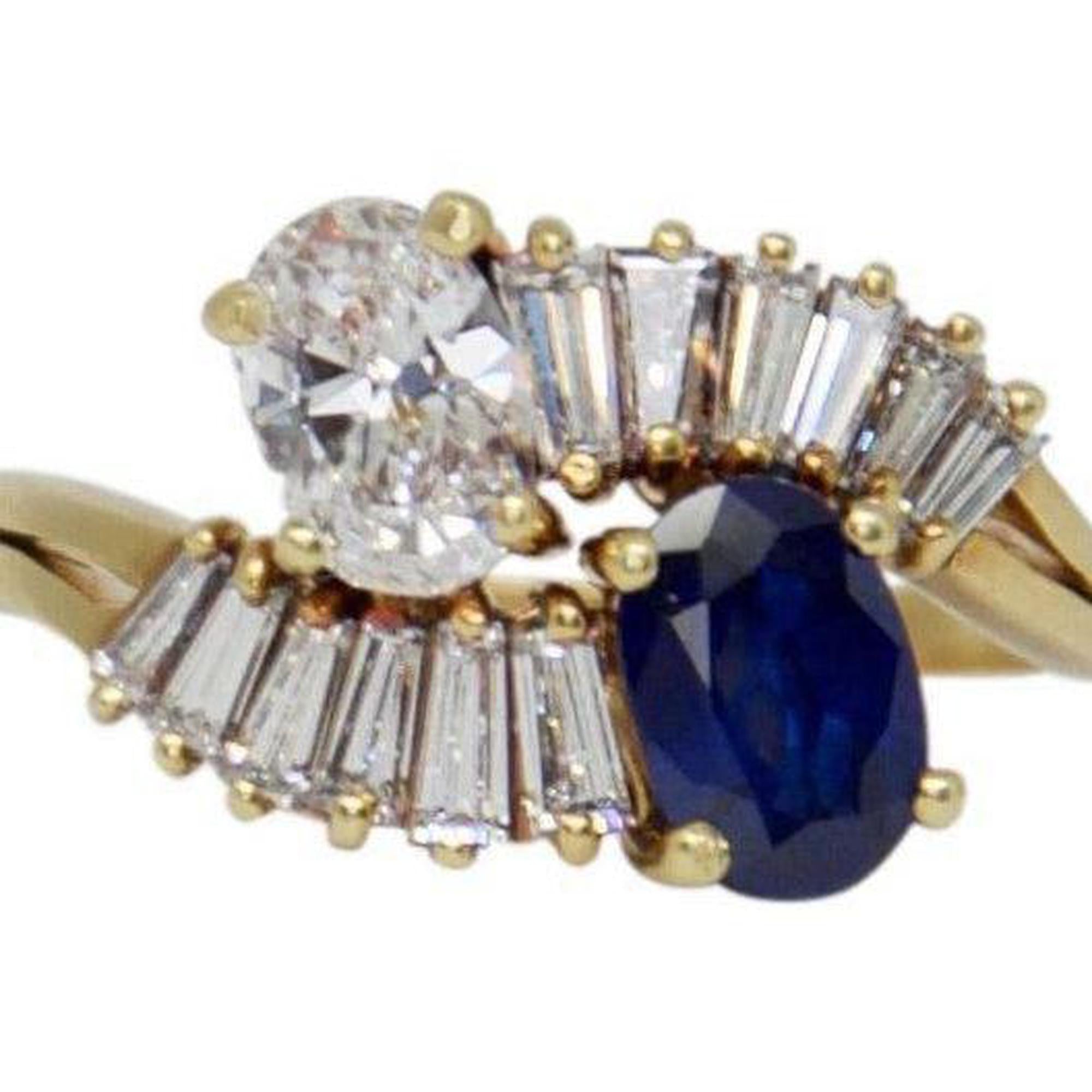 Sapphire and Diamond Cocktail Ring