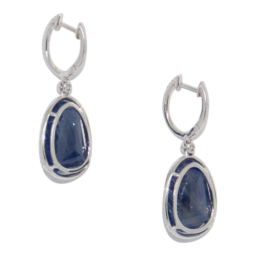 Sapphire and Diamond Drop Earrings