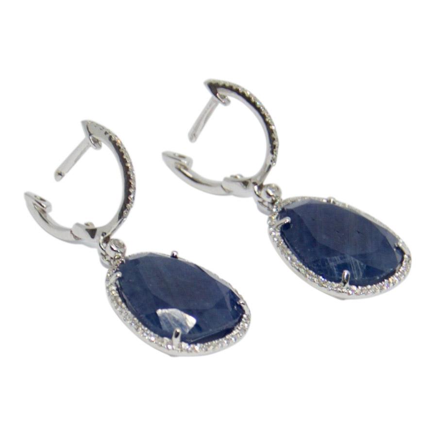 Sapphire and Diamond Drop Earrings